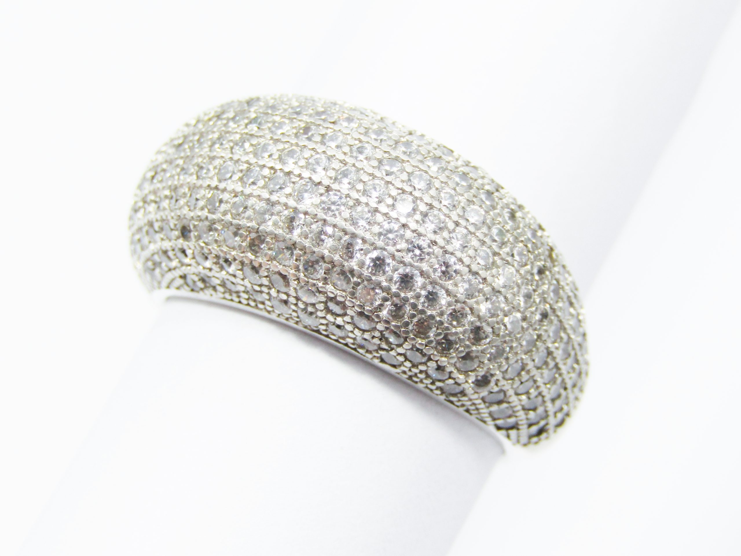 A Gorgeous Domed Zirconia Ring in Sterling Silver