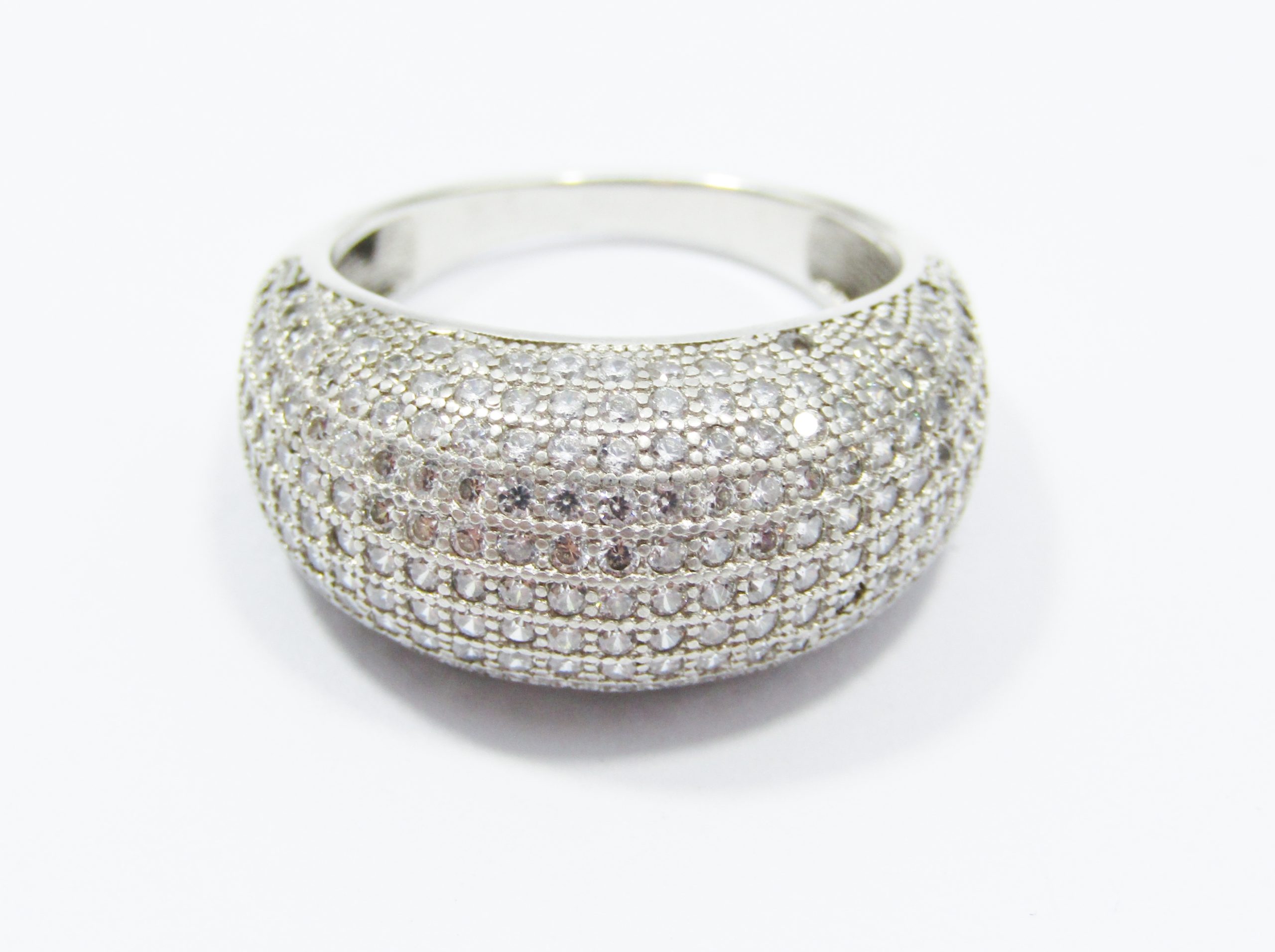 A Gorgeous Domed Zirconia Ring in Sterling Silver