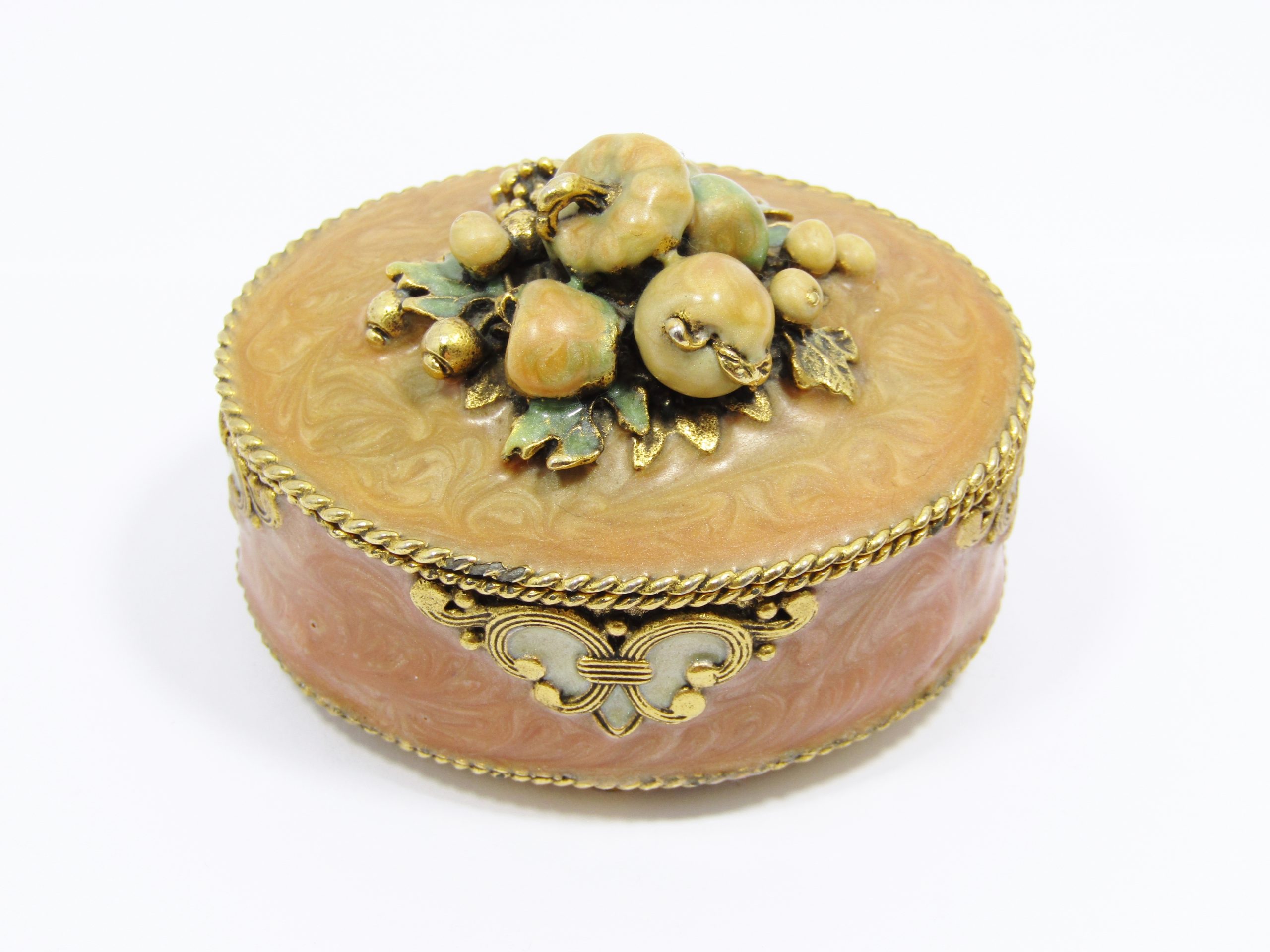 A Gorgeous Gold Enamel Dressing Table Trinket Box