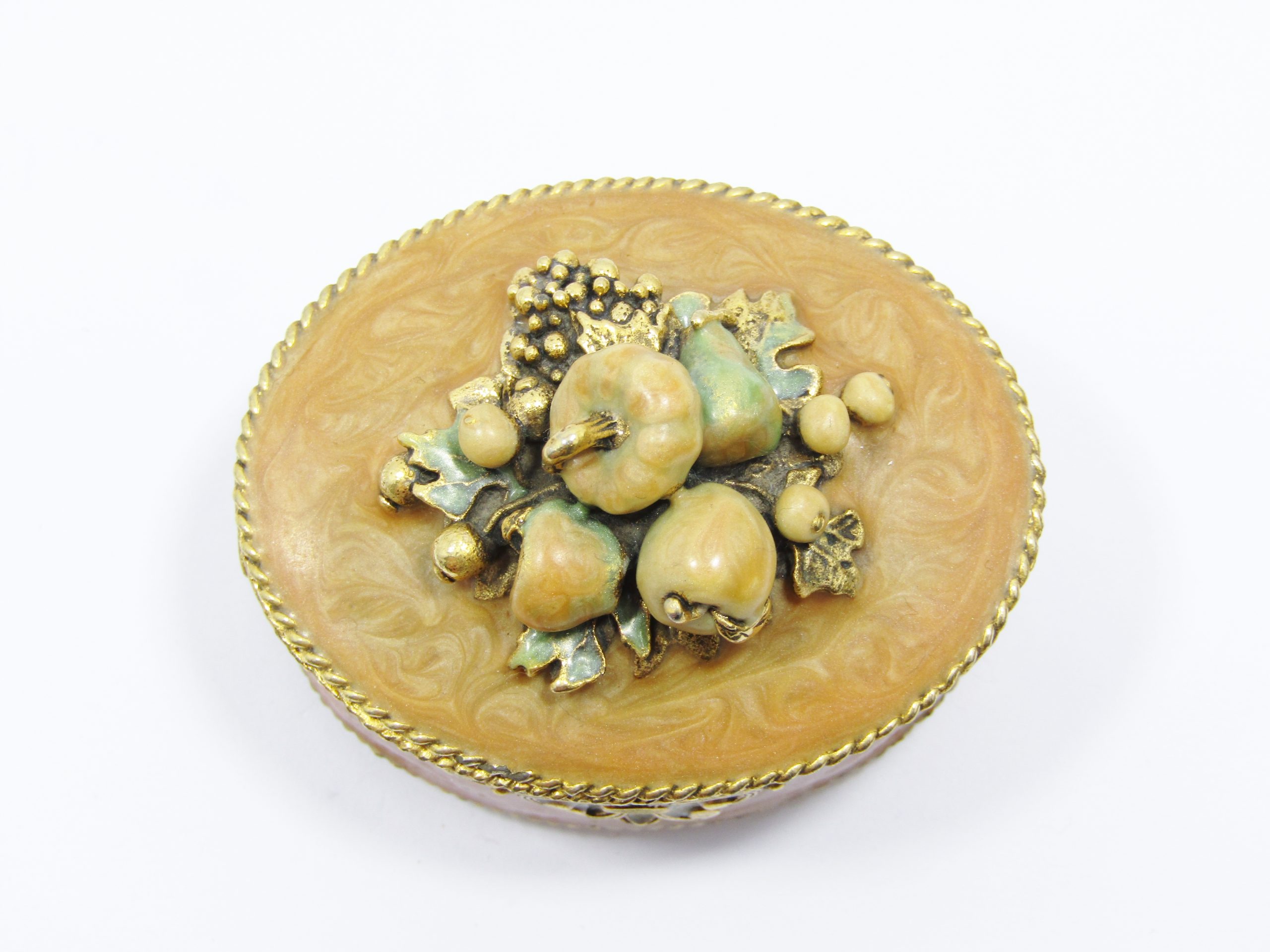 A Gorgeous Gold Enamel Dressing Table Trinket Box