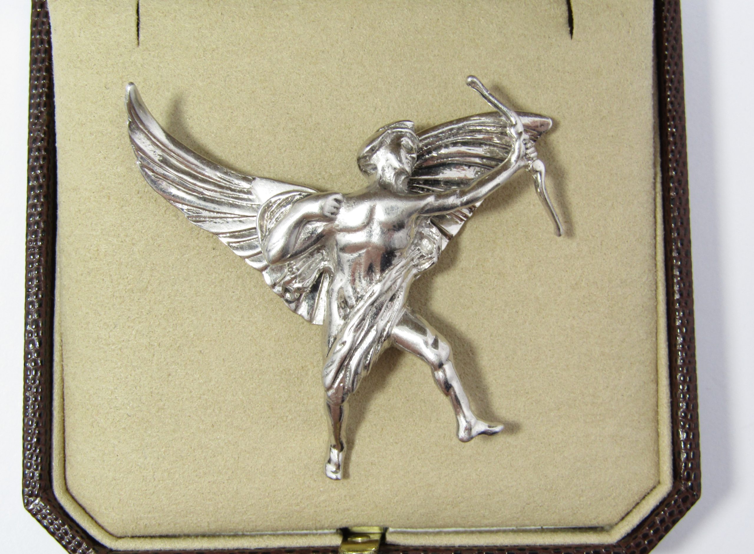 Beautiful! Vintage "Study of Eros" Solid Sterling Silver Brooch