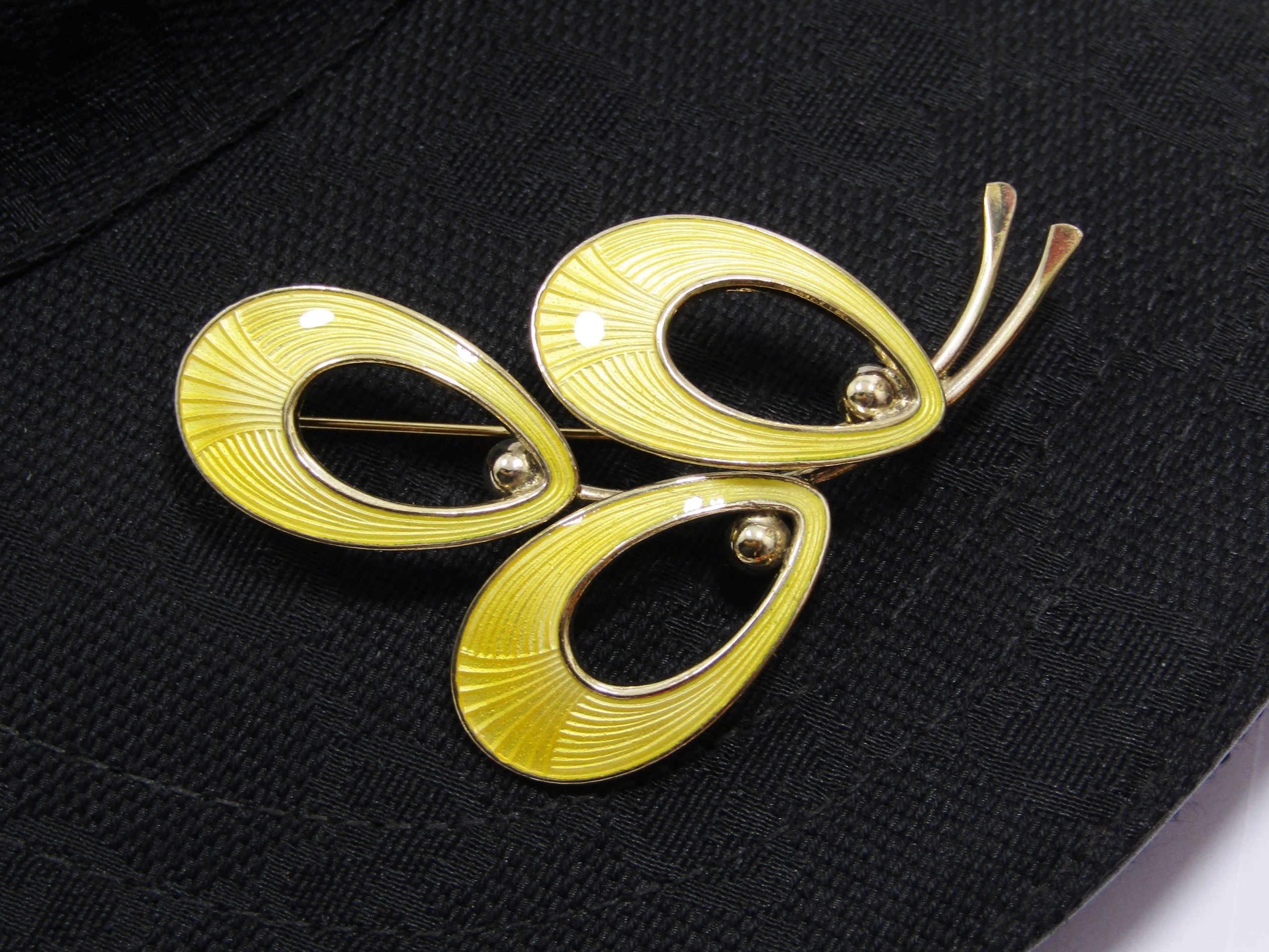 Vintage Scandinavian Sterling Silver & Enamel Brooch