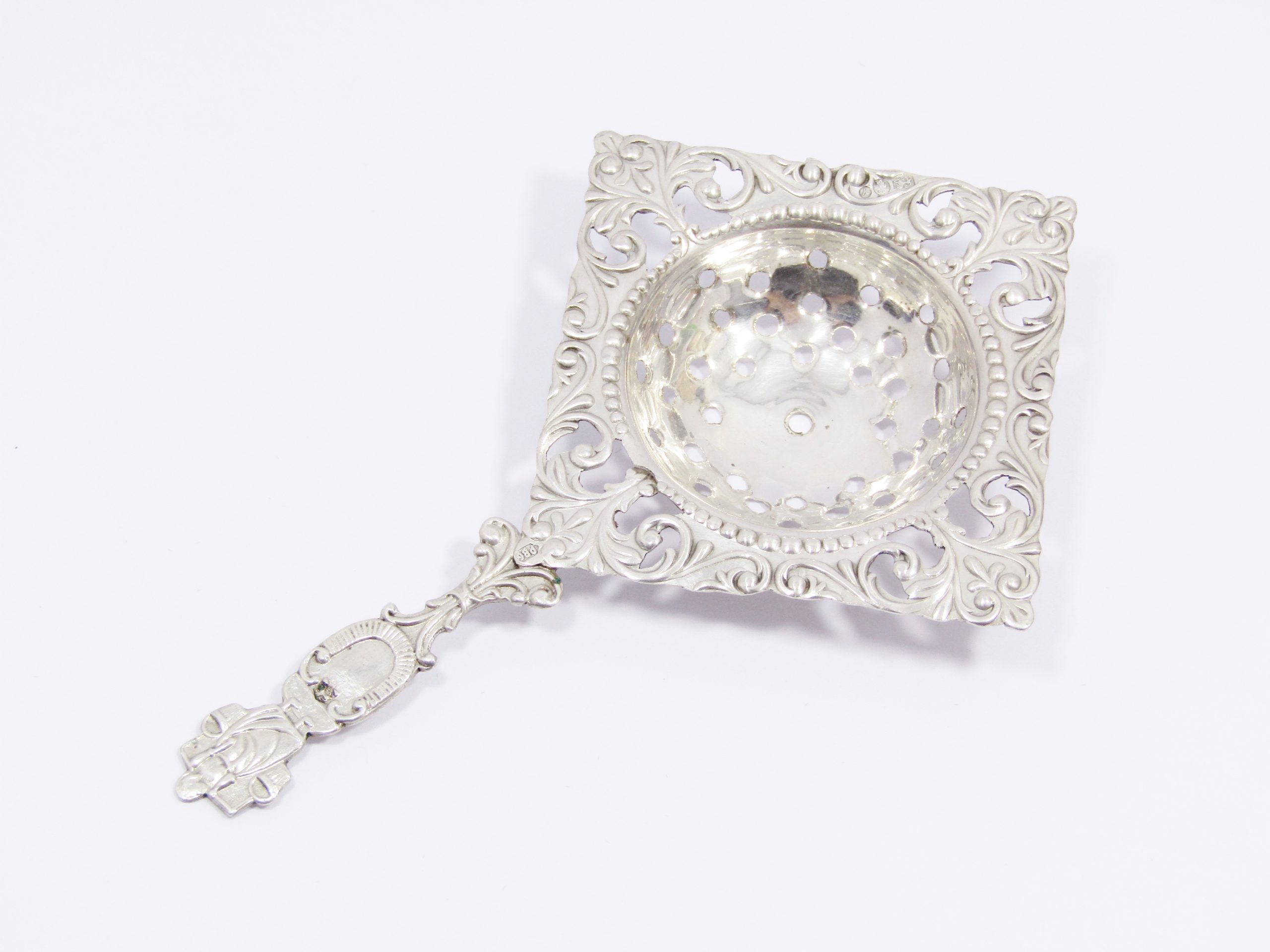 Beautiful! Vintage Dutch Hallmarked Silver Tea Strainer