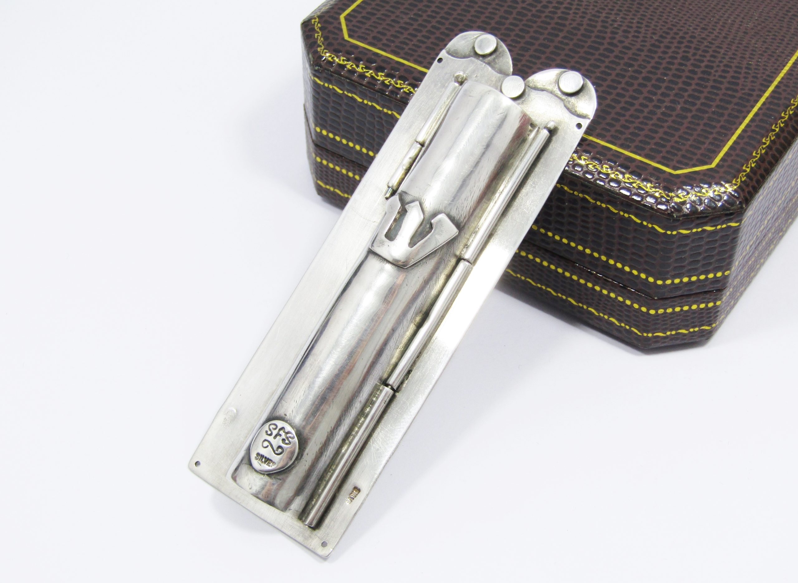 A Beautiful Mezuzah Prayer holder  in Sterling Silver