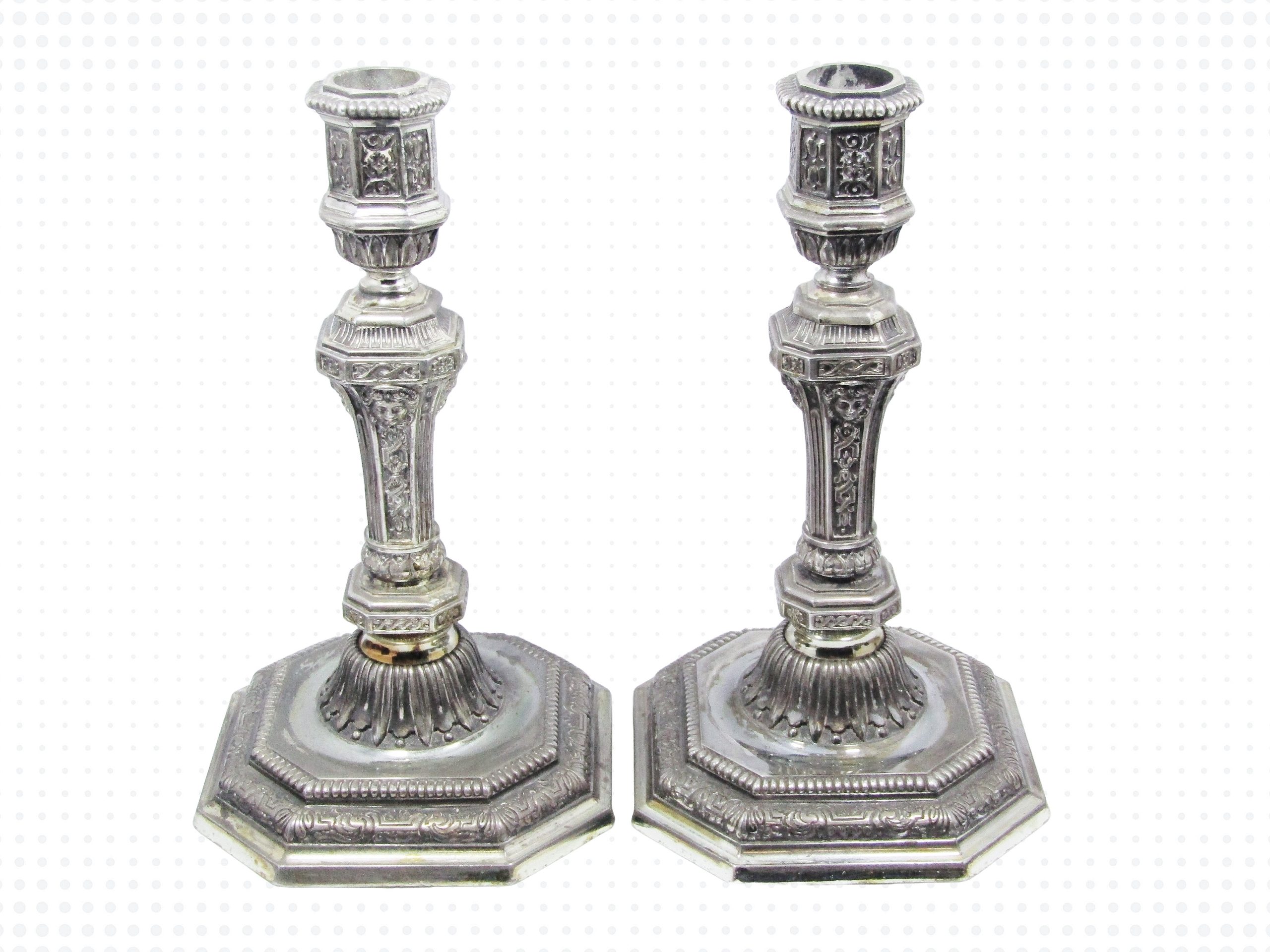 Christofle (France) Pair of Vintage "Duperier" Candle Holders