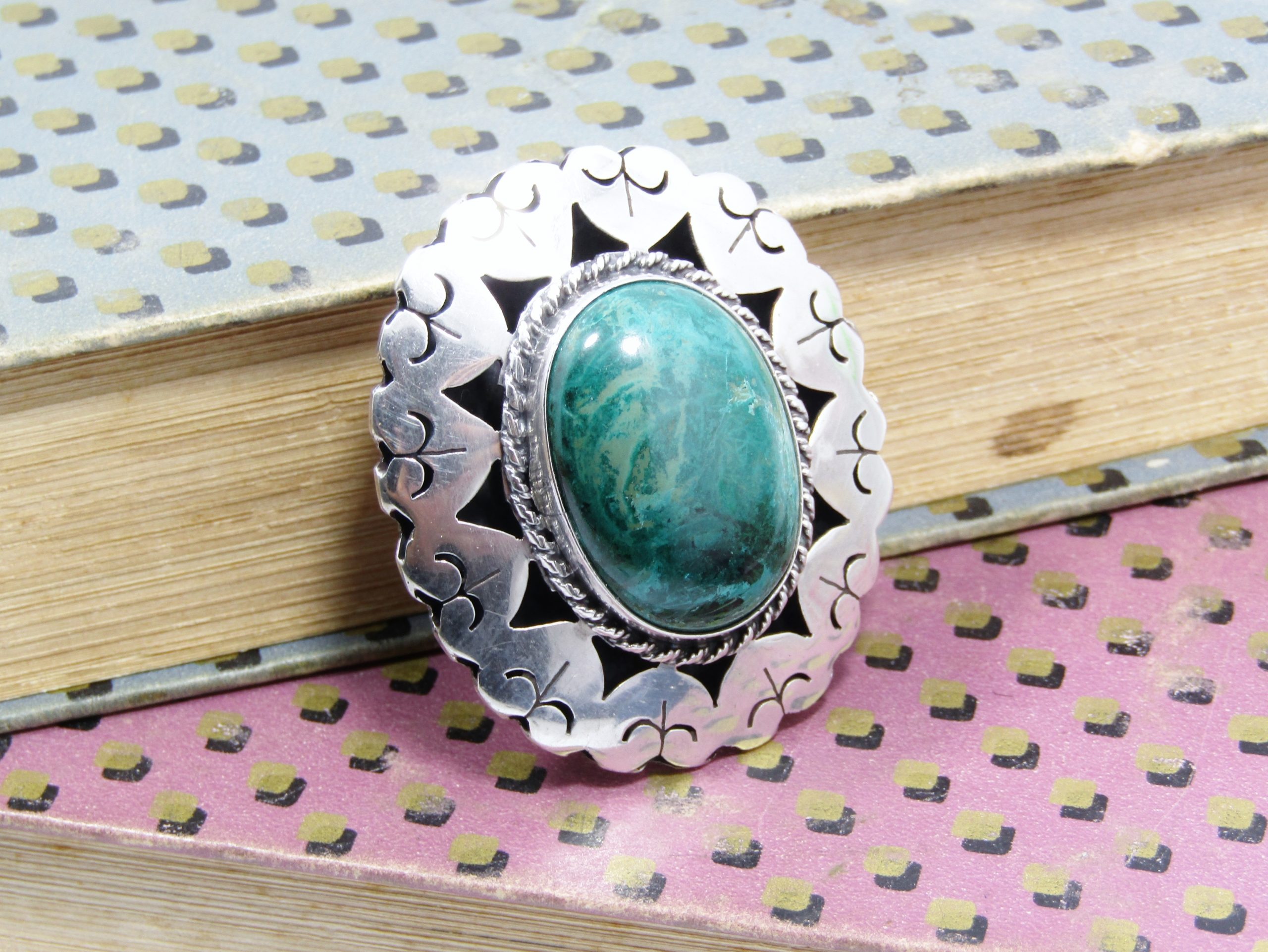 A Gorgeous Chunky Eilat Stone Pendant in Sterling Silver