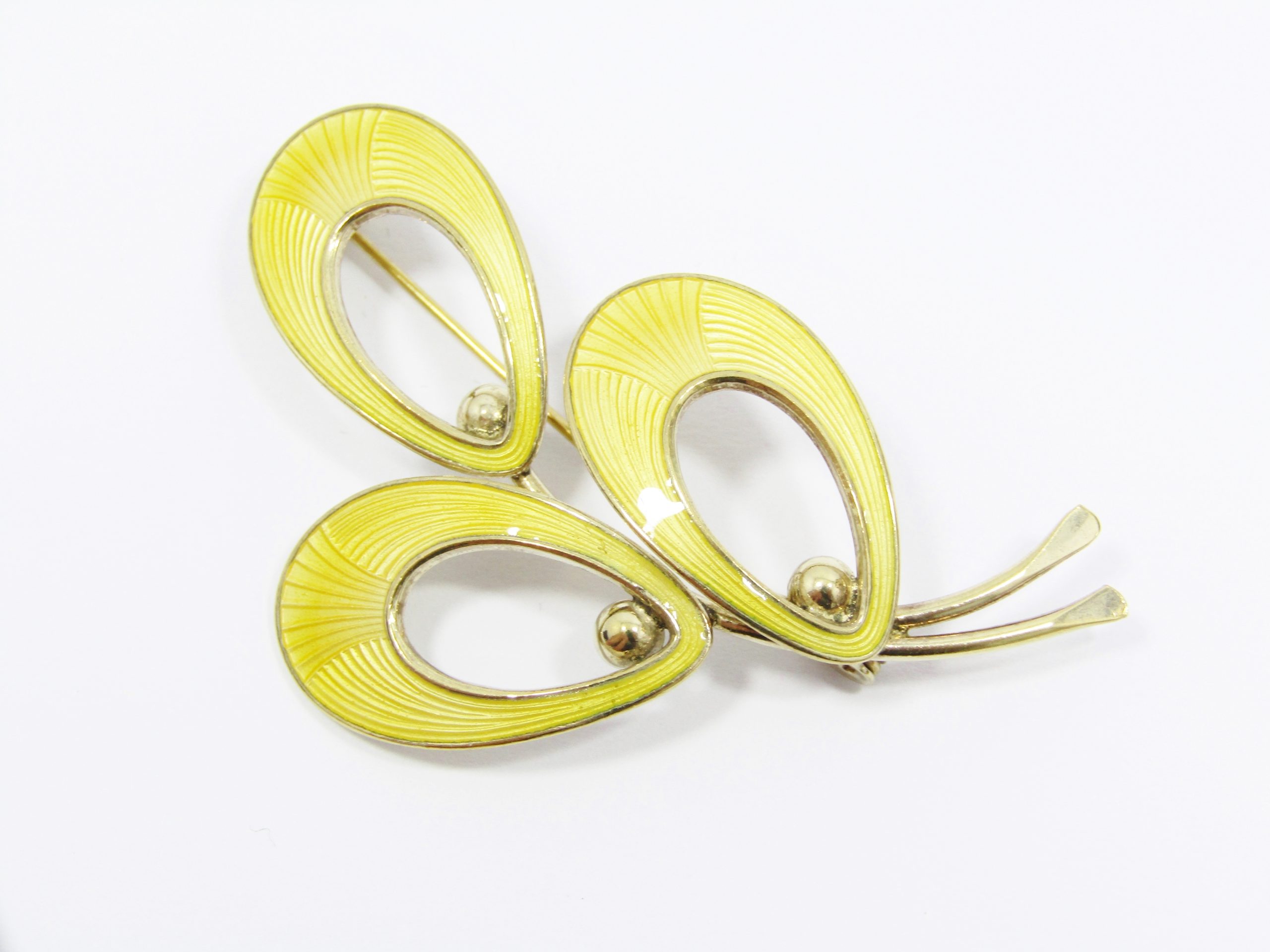 Vintage Scandinavian Sterling Silver & Enamel Brooch