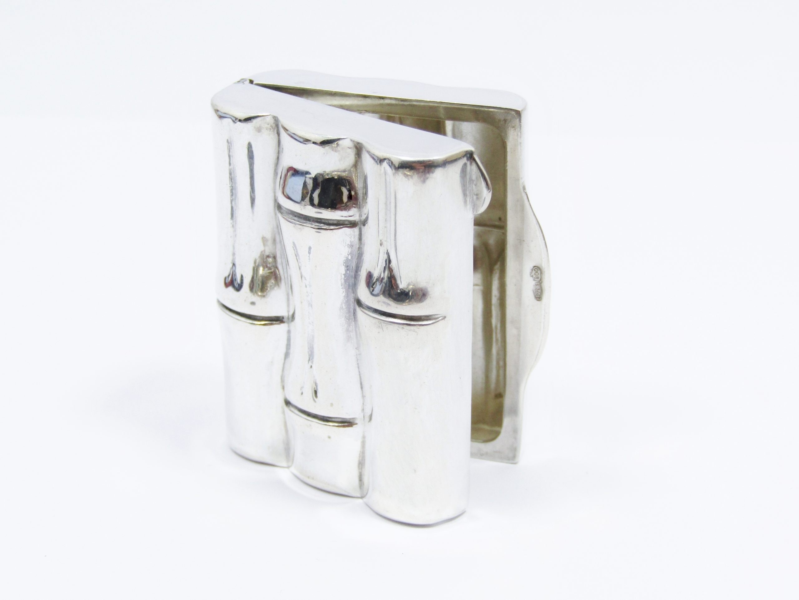 A Stunning Bamboo Design Pill box with 800 Silver Italian hallmarks