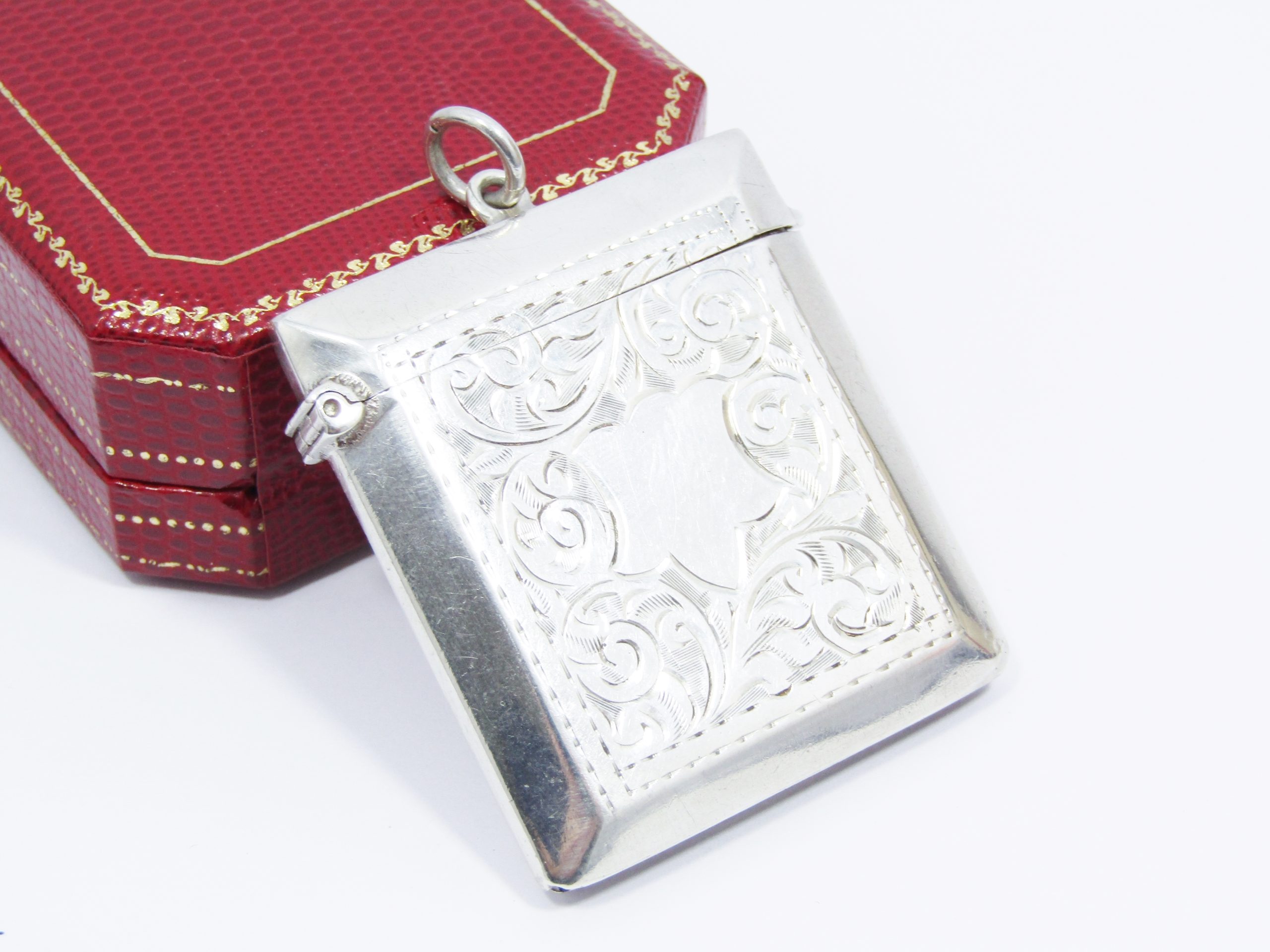 Antique (c1927) Sterling Silver Hallmarked Large Vesta Case