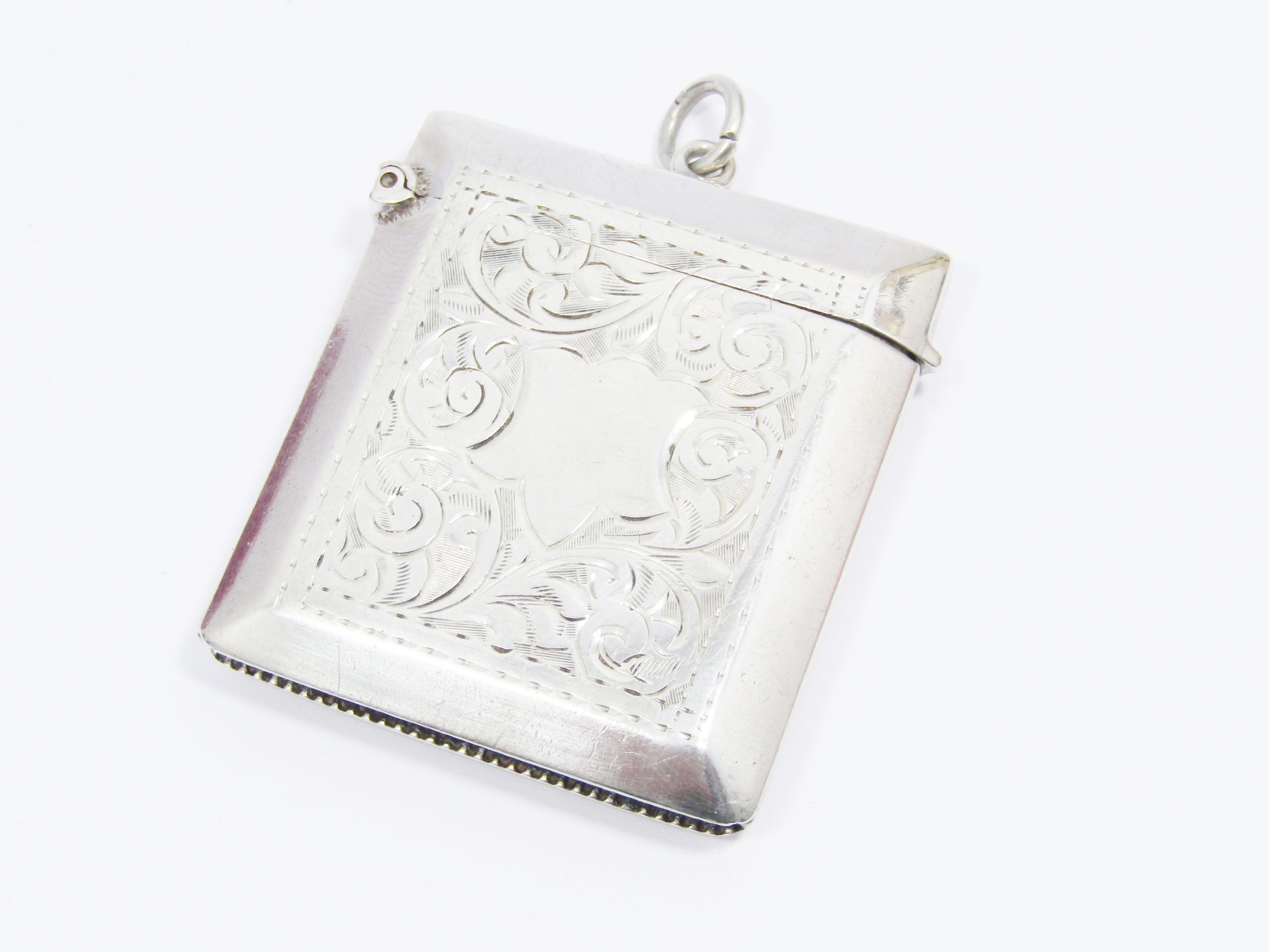 Antique (c1927) Sterling Silver Hallmarked Large Vesta Case