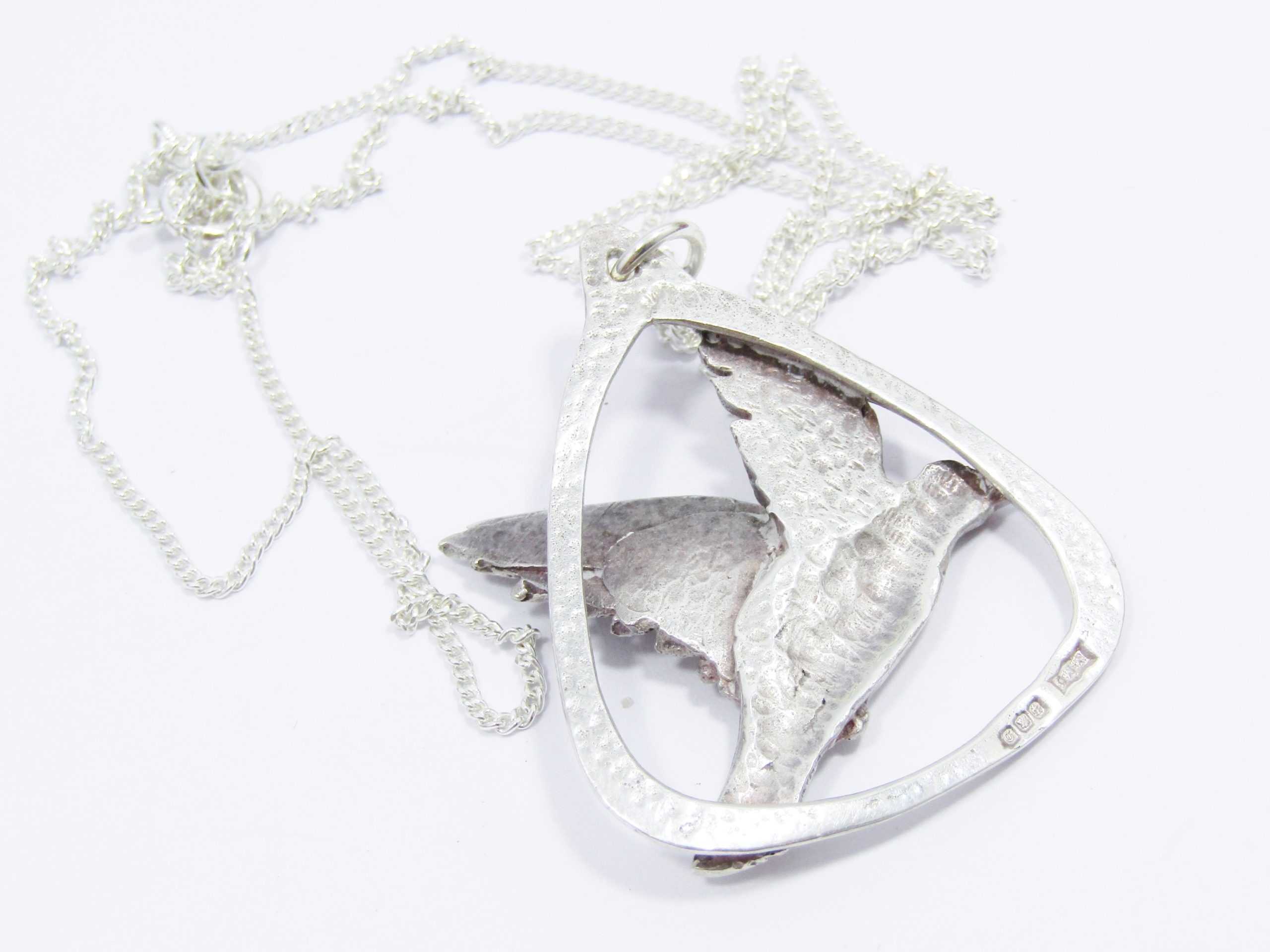 A Stunning Vintage Magnus Maximus Design Chunky Bird in Flight Pendant on Chain in Sterling Silver.