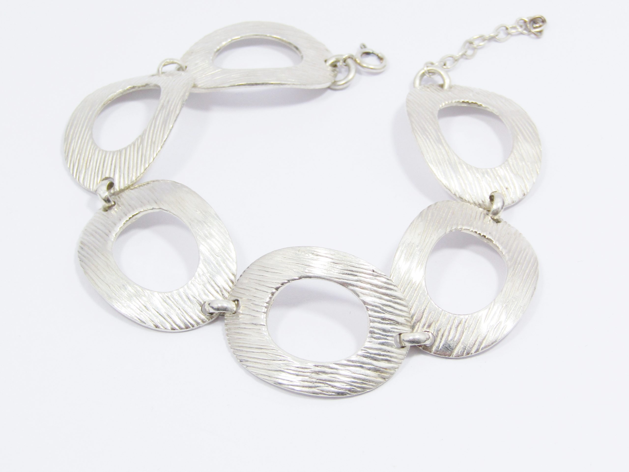 A Gorgeous Textured Modernist Design Bracelet in Sterling Silver
