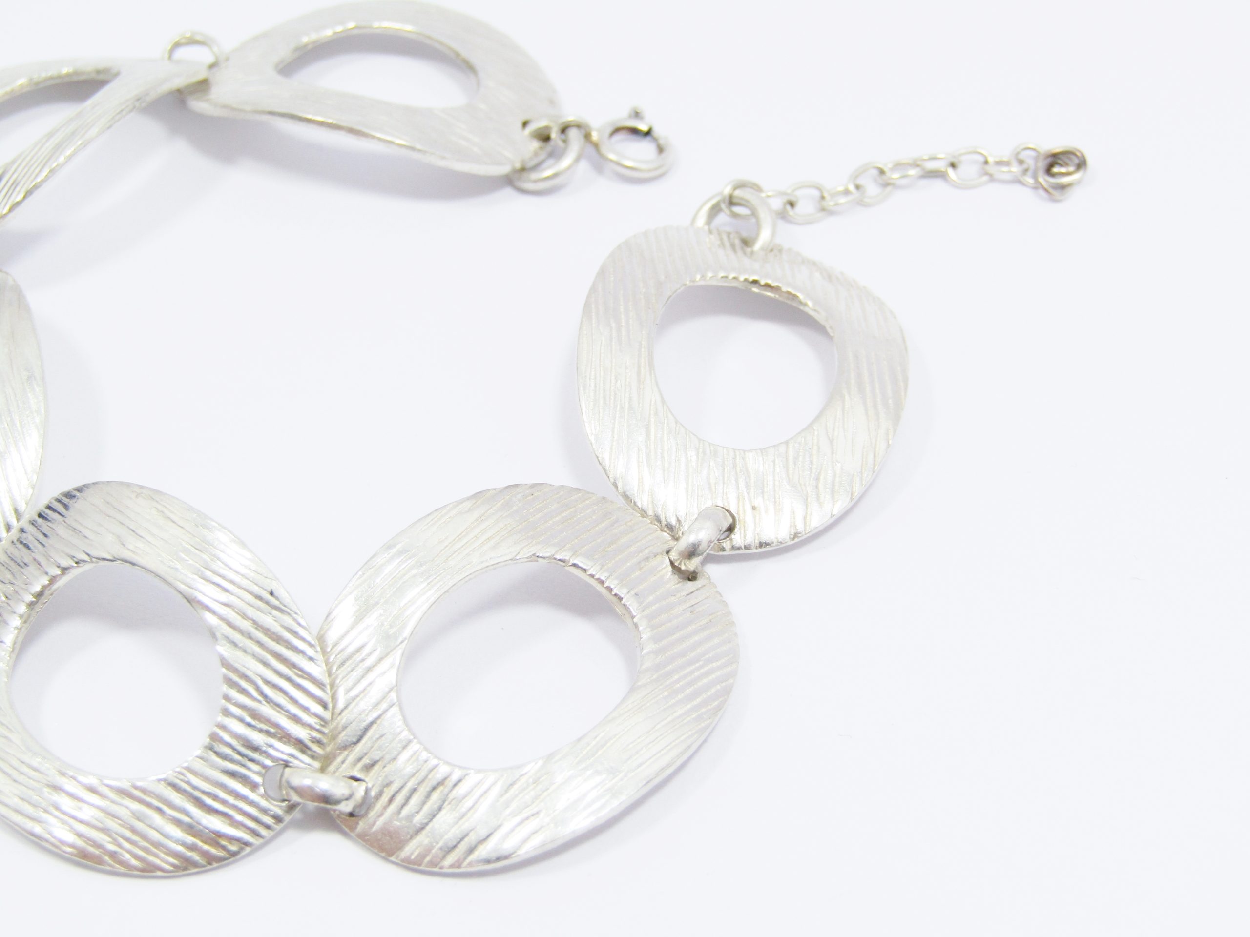 A Gorgeous Textured Modernist Design Bracelet in Sterling Silver