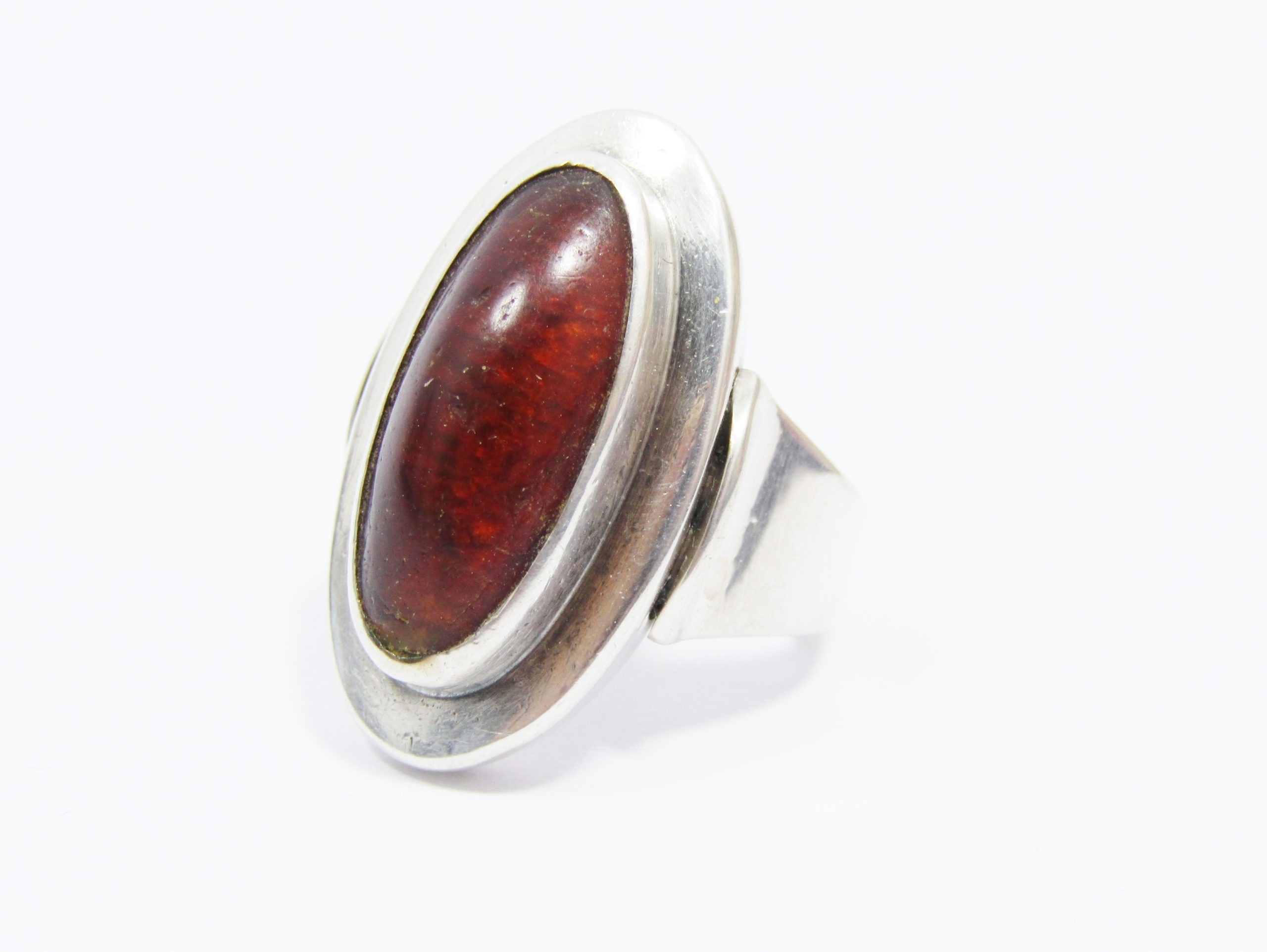 Rare! Danish Designer Niels Erik From Silver & Amber Ring
