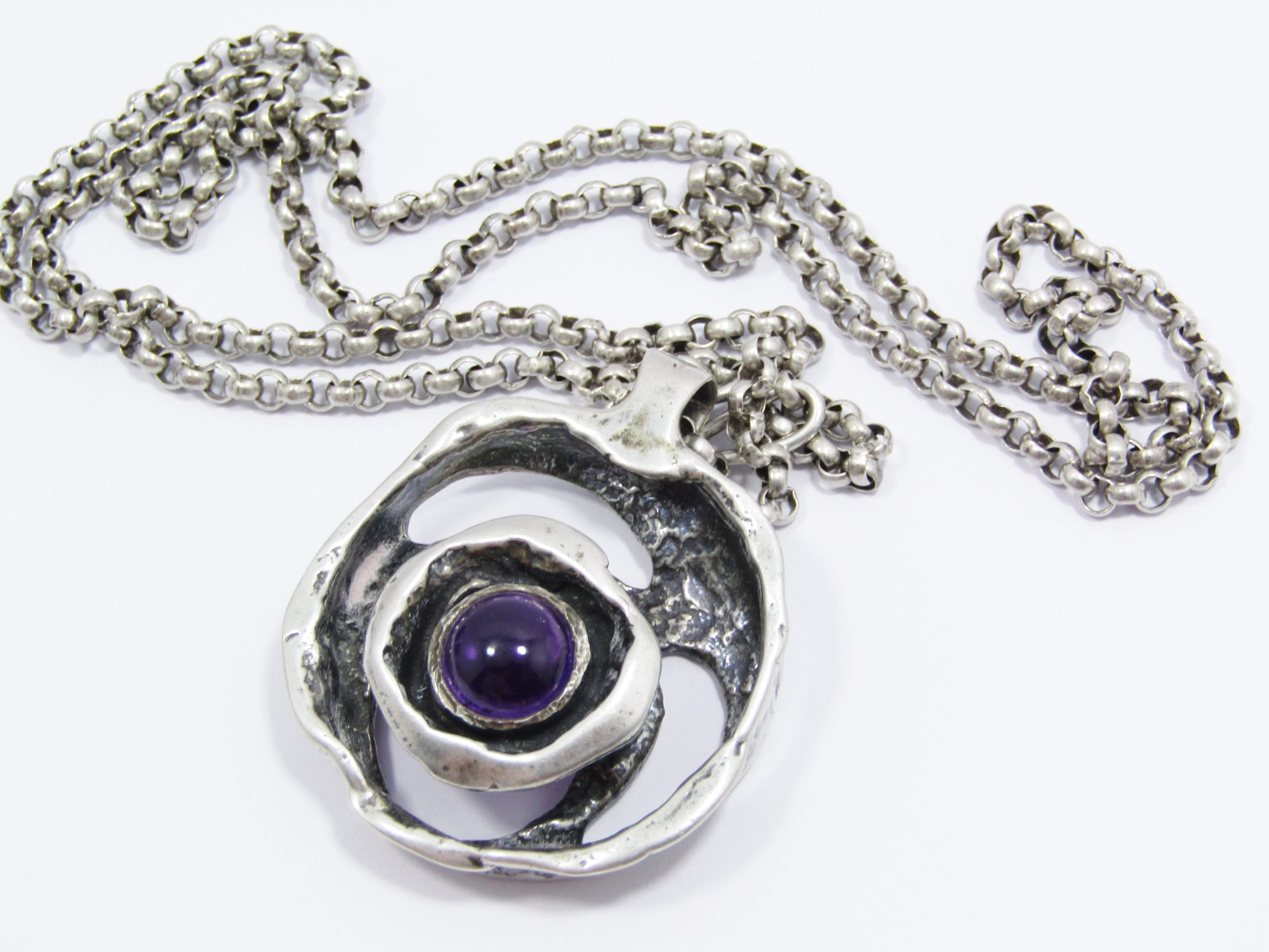 Vintage German c1960s Burkhard & Monika Oly Silver Necklace