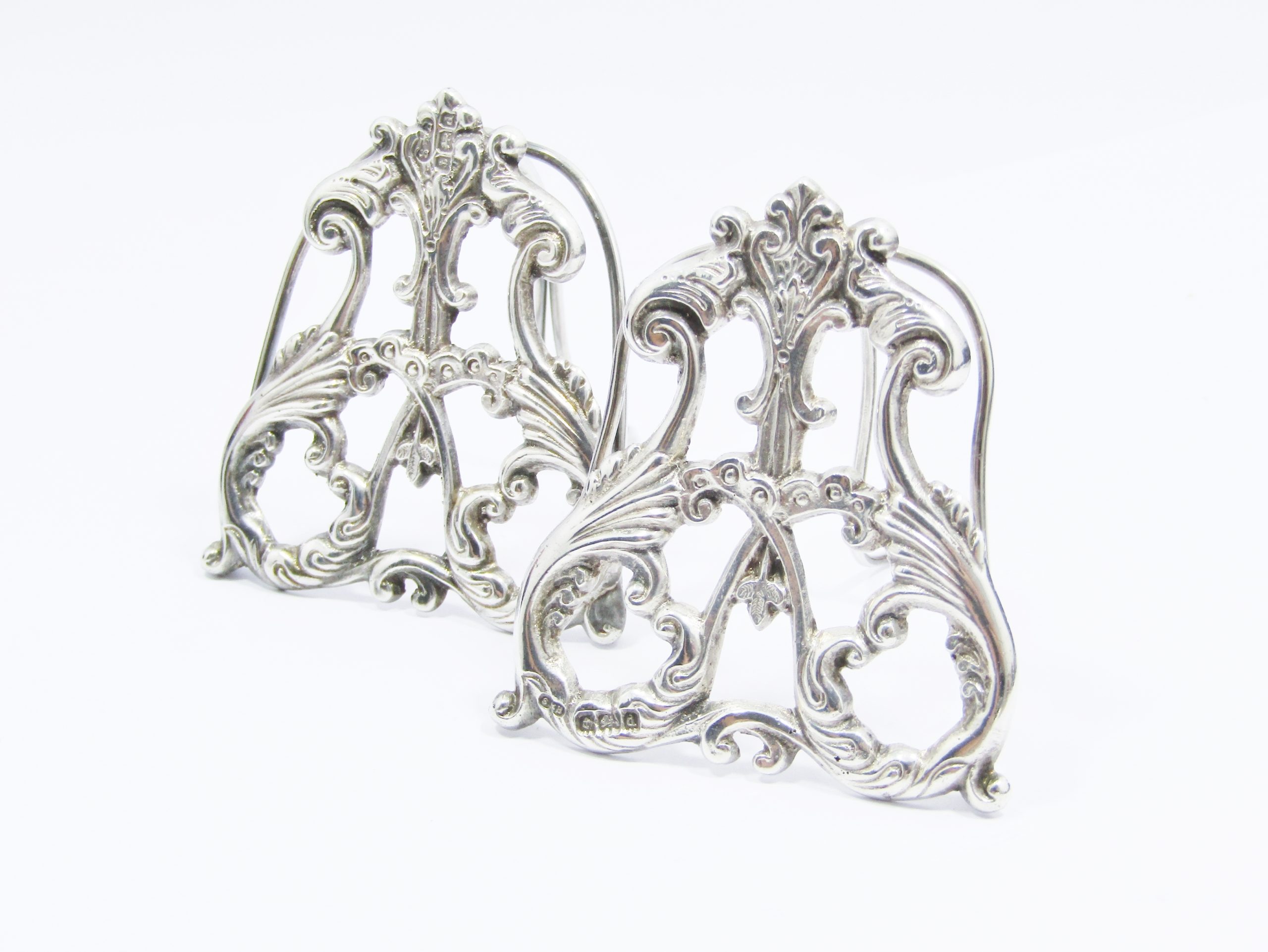 Antique (c1903) Pair of Sterling Silver Business Card Holders