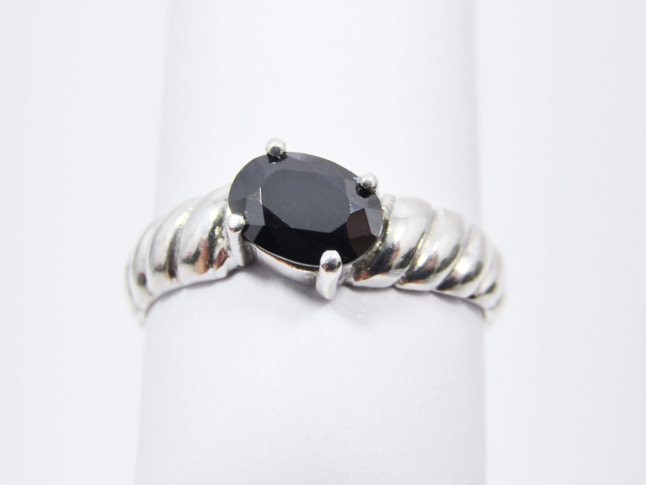 Lovely Sterling Silver & Black CZ Stack Ring
