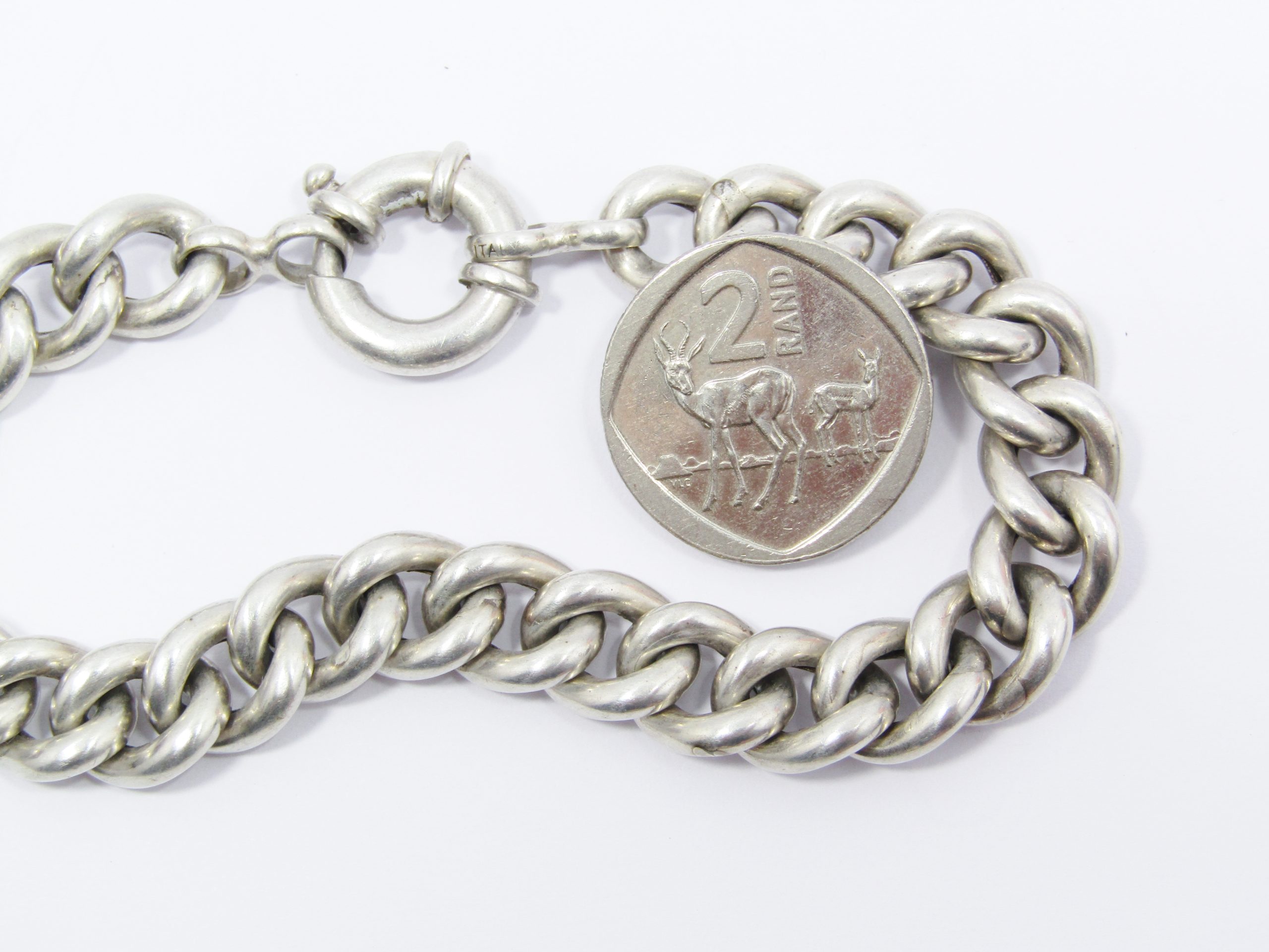 A Stunning Hollow Design Chunky Bracelet in Sterling Silver.
