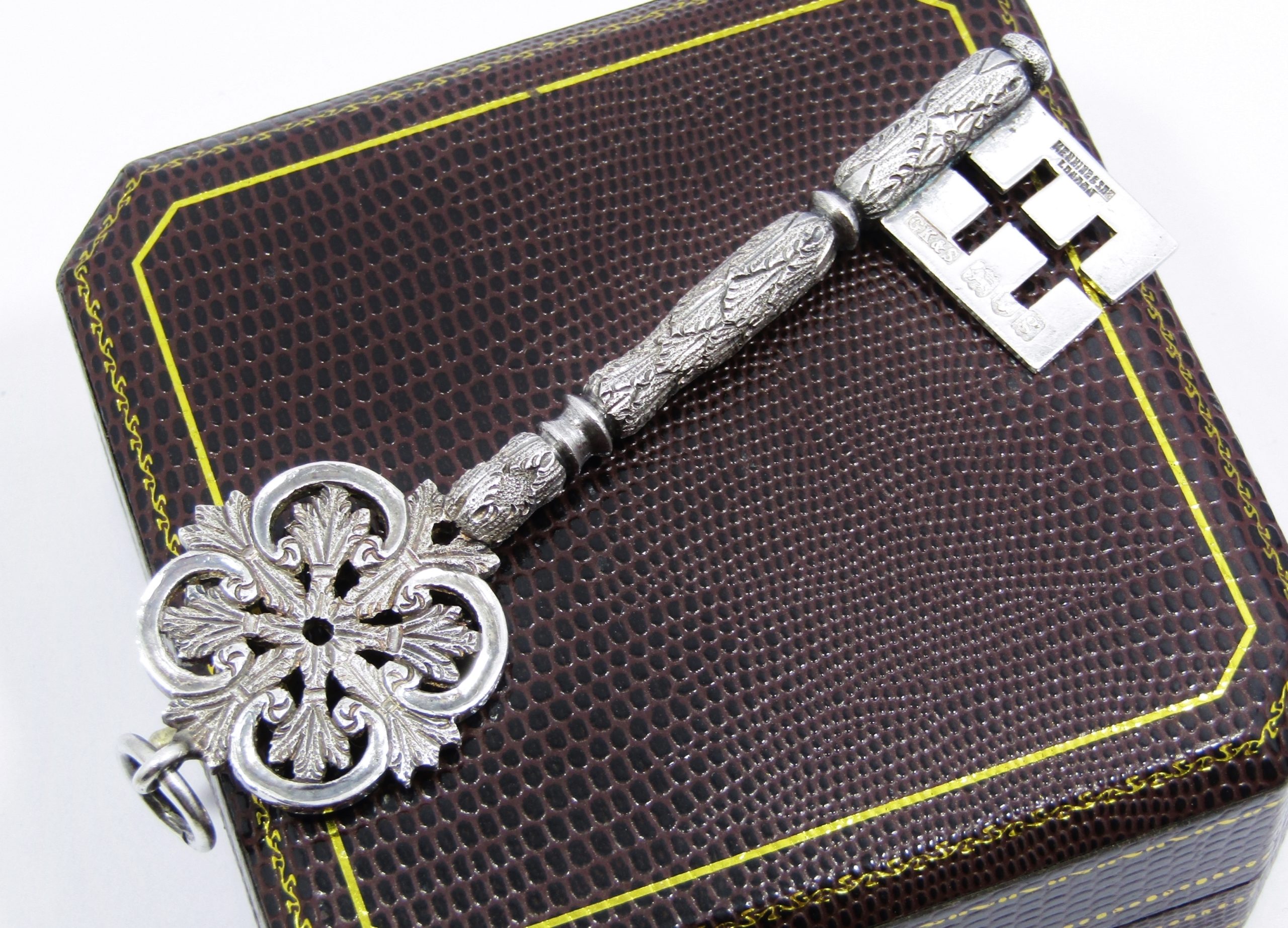 Stunning! Antique (c1902) Silver Hallmarked Large Key Pendant