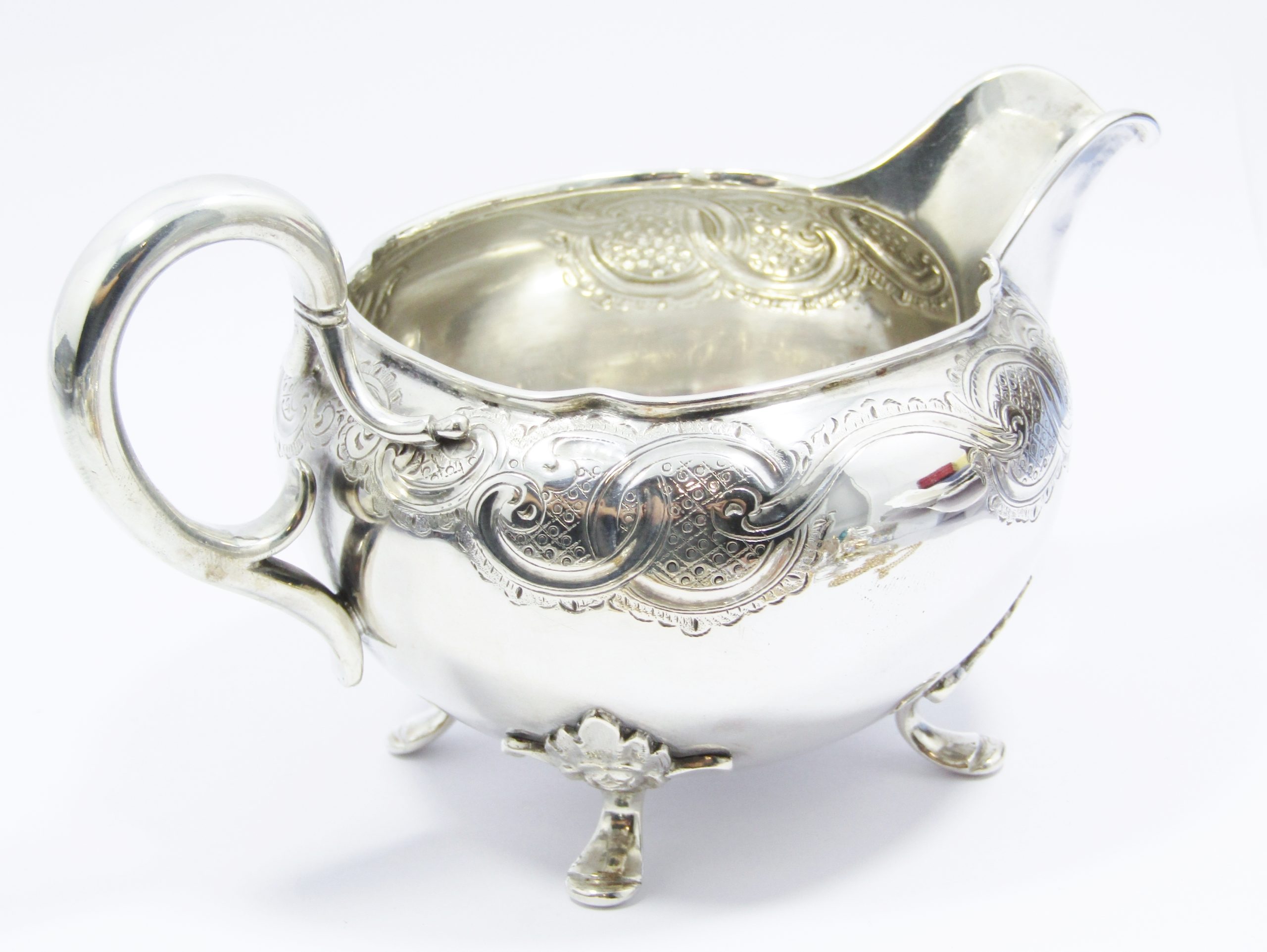 Beautiful! Antique (1869) Ornate Danish Silver Milk Jug