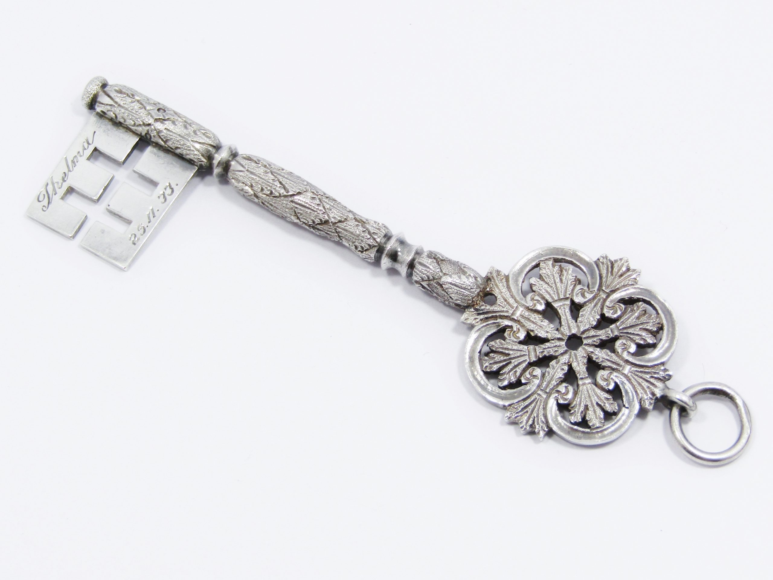 Stunning! Antique (c1902) Silver Hallmarked Large Key Pendant