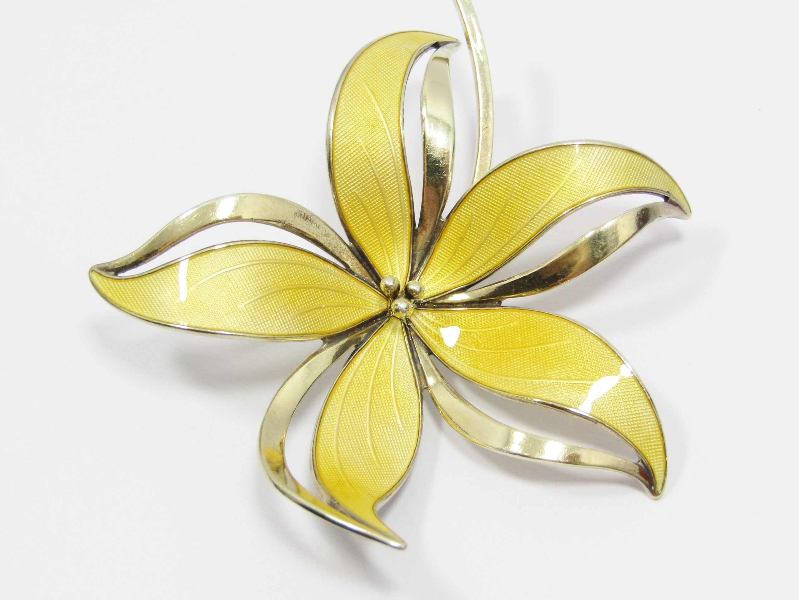 Beautiful, Vintage Norwegian Hroar Prydz Silver & Enamel Brooch