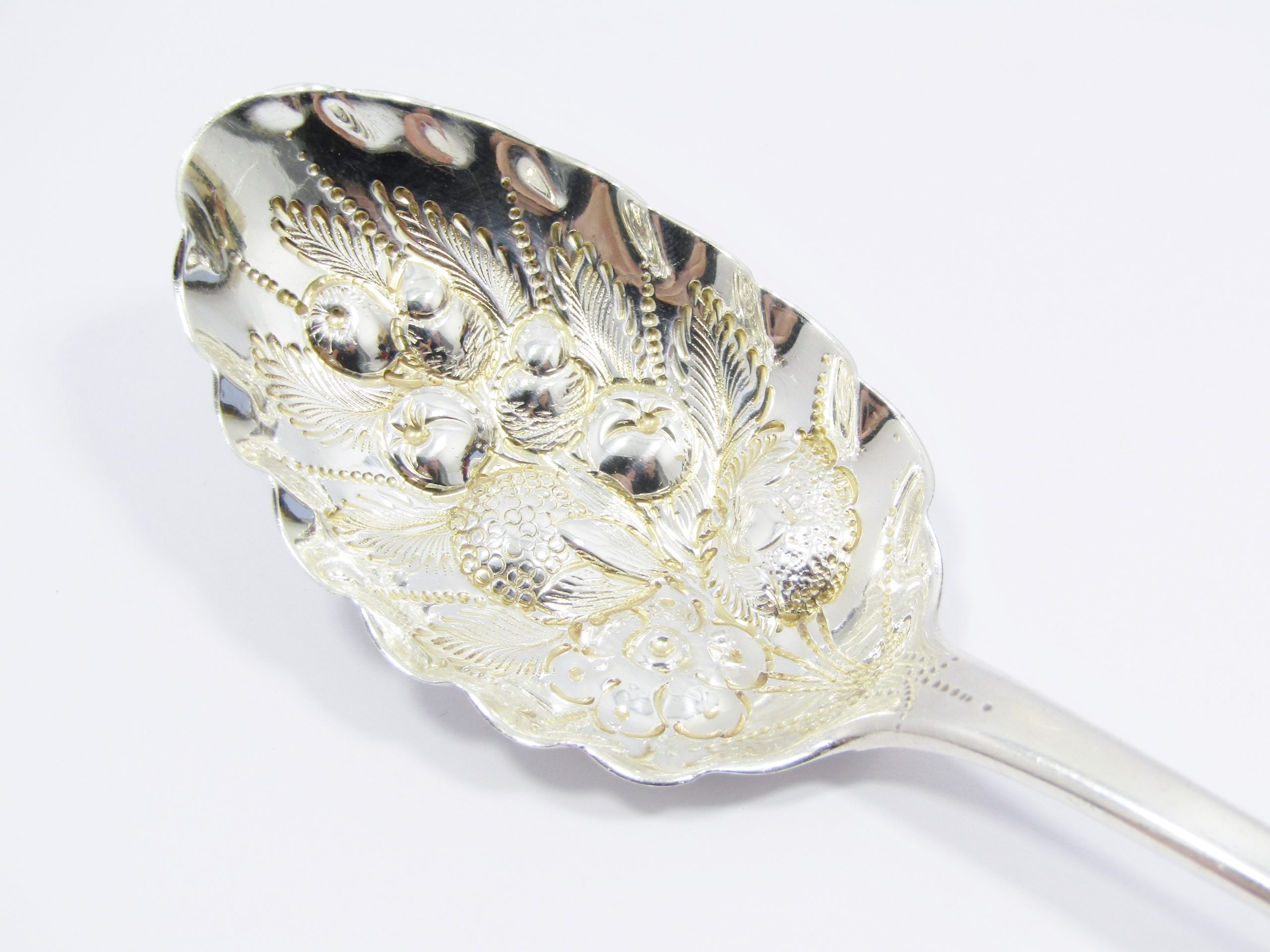 Beautiful Antique (c1816) Scottish Hallmarked Silver Berry Spoon