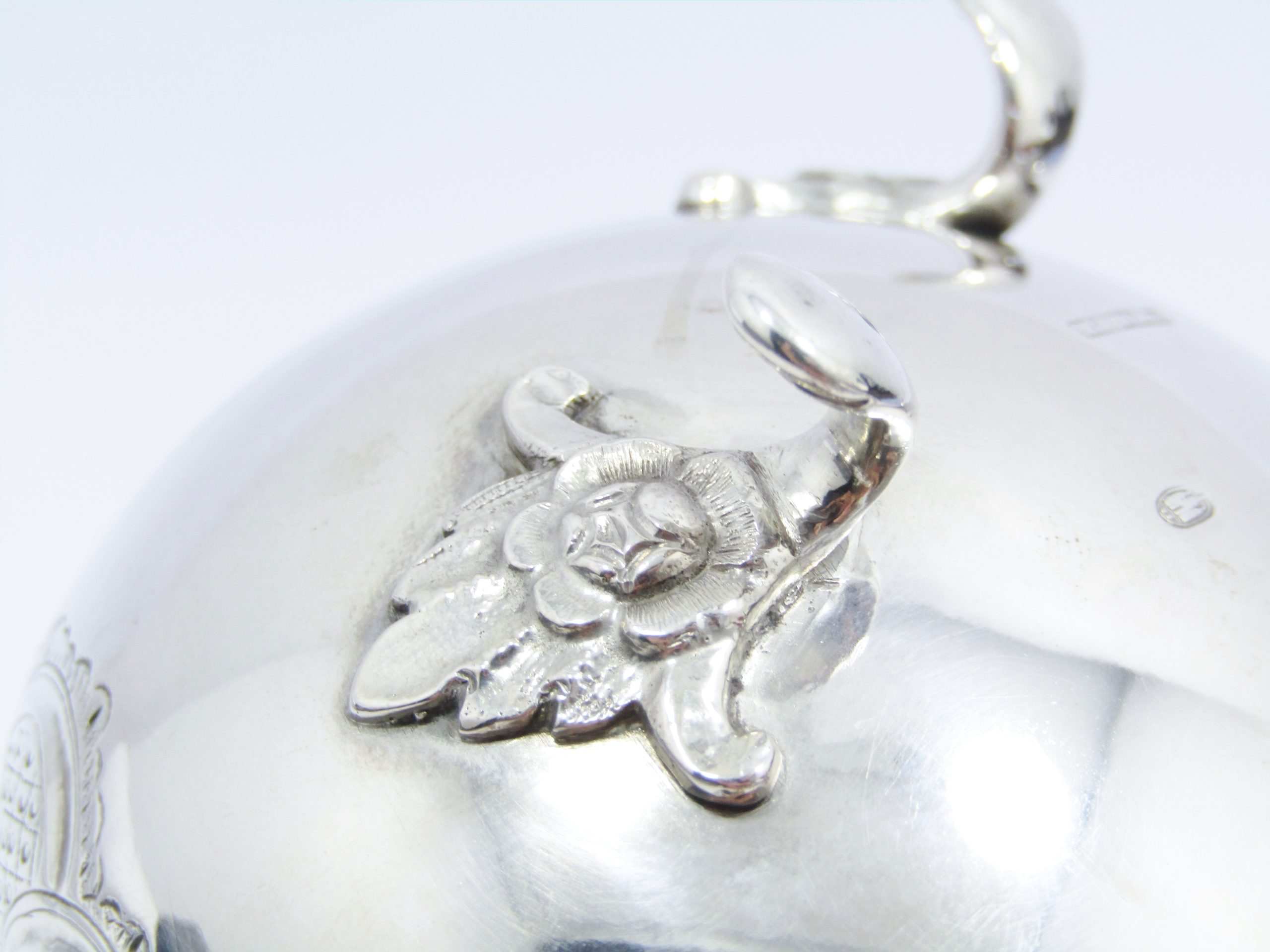 Beautiful! Antique (1869) Ornate Danish Silver Milk Jug