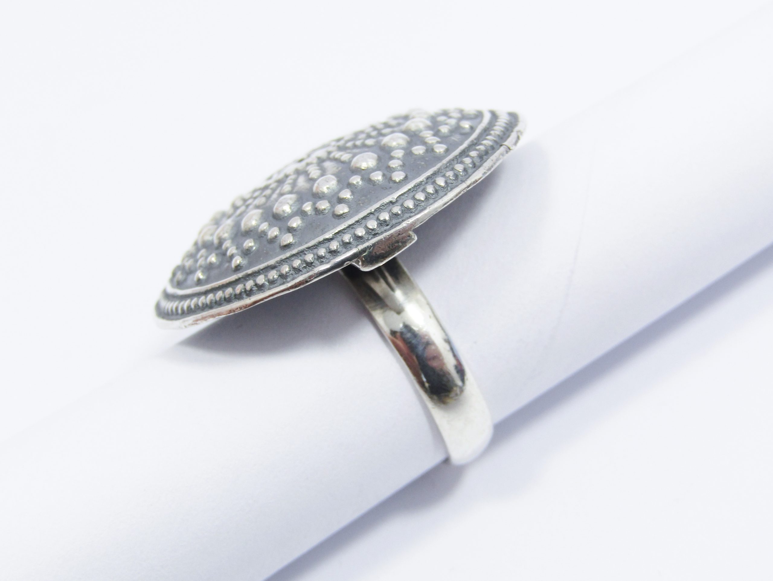 A Lovely Large Domed Ring in Sterling Silver
