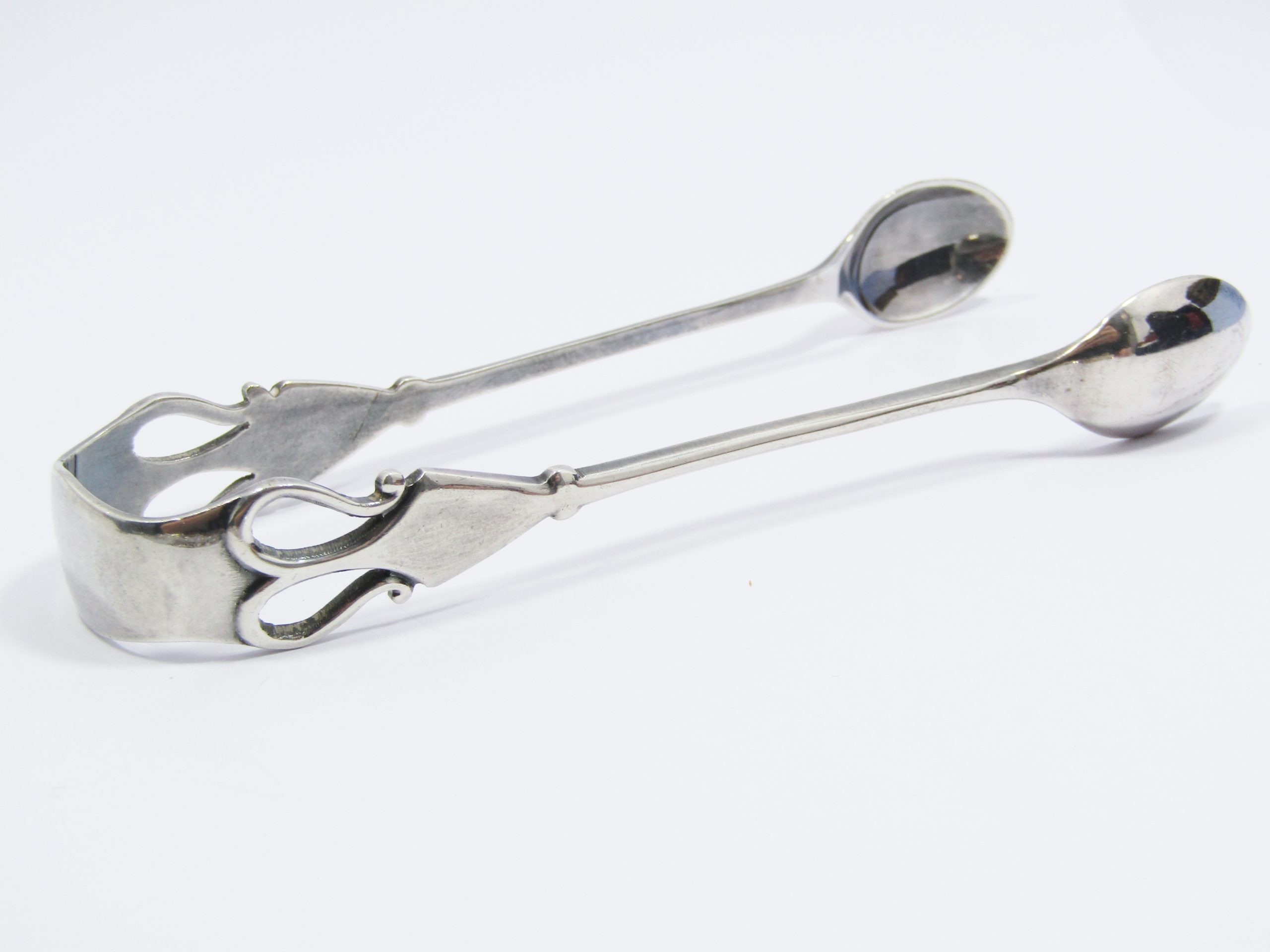 Lovely Antique (c1906) Art Nouveau Silver Hallmarked Sugar Tongs