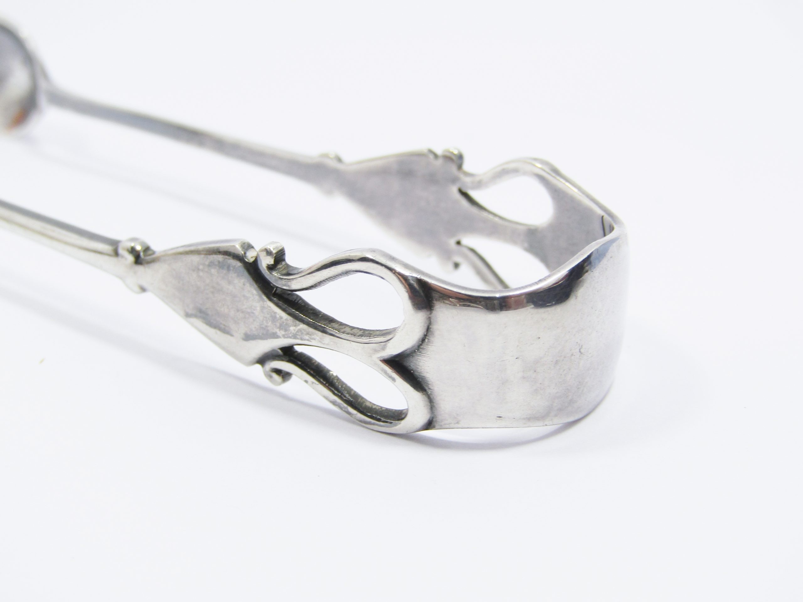 Lovely Antique (c1906) Art Nouveau Silver Hallmarked Sugar Tongs