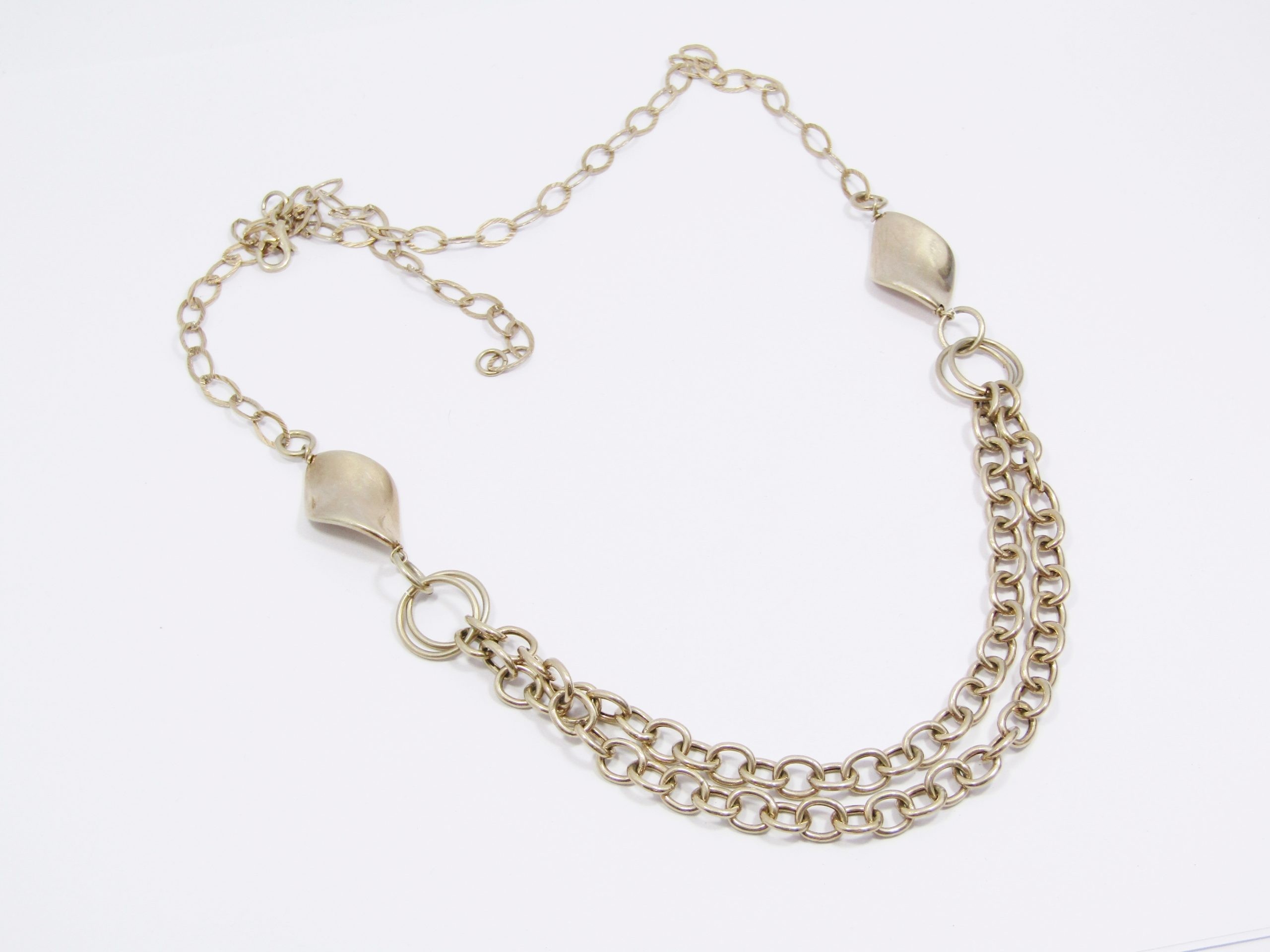 A Lovely Gold Gilt Over Sterling Silver Two Tier Necklace in Sterling Silver