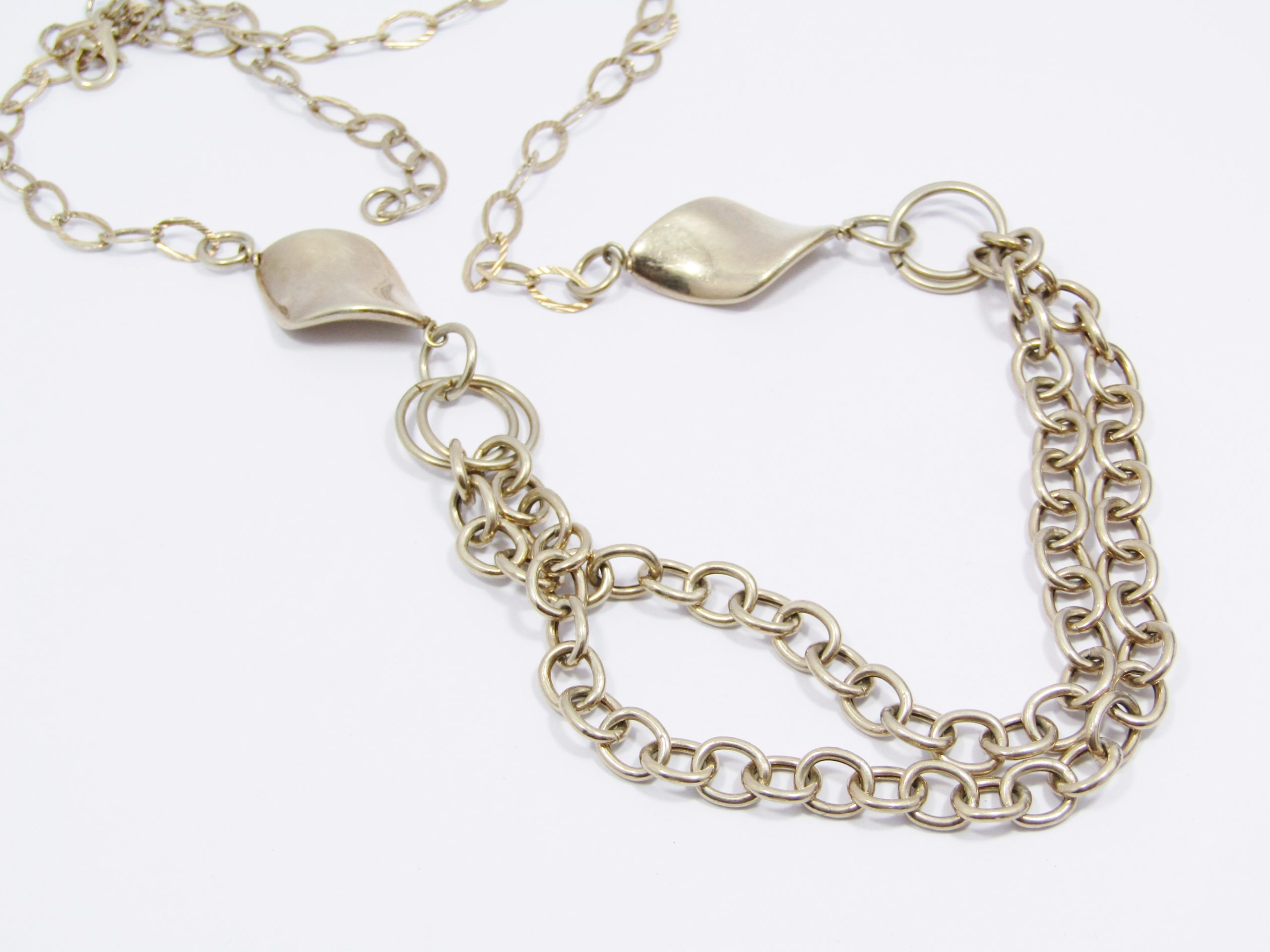 A Lovely Gold Gilt Over Sterling Silver Two Tier Necklace in Sterling Silver