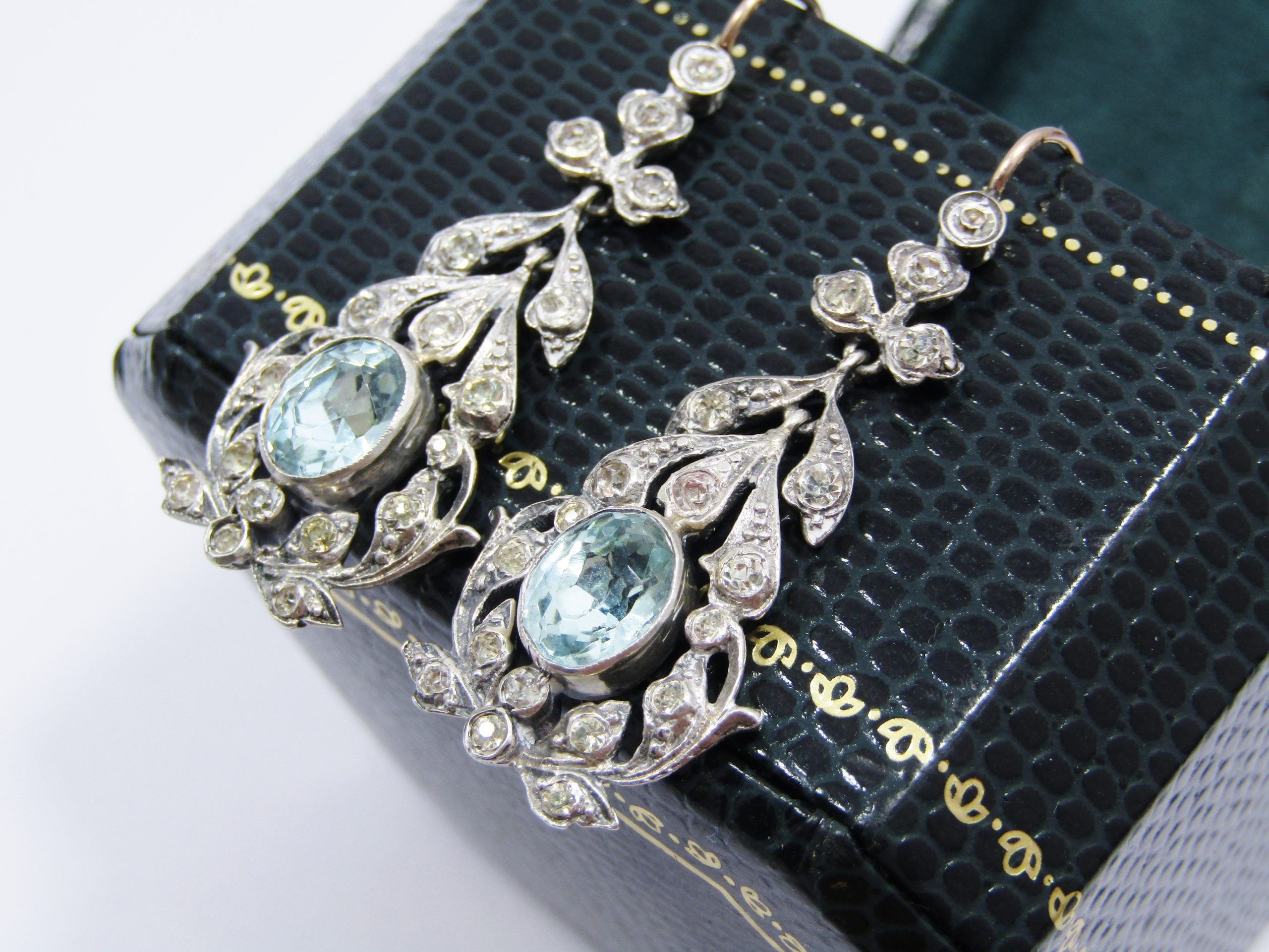 Antique/Vintage Georgian Revival Silver & Gold Dangling Earrings