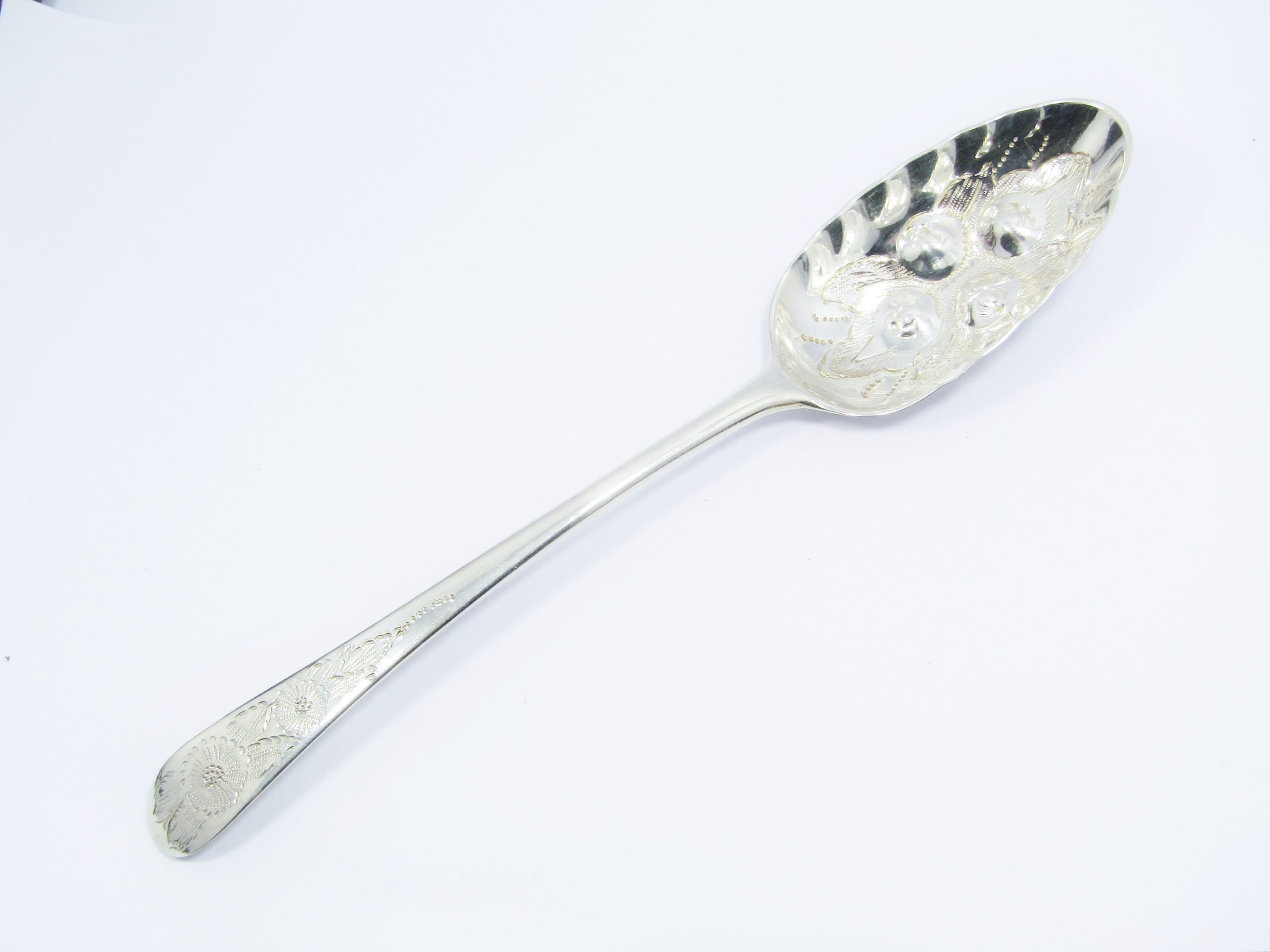 Beautiful Antique (c1776) George III Hallmarked Silver Berry Spoon