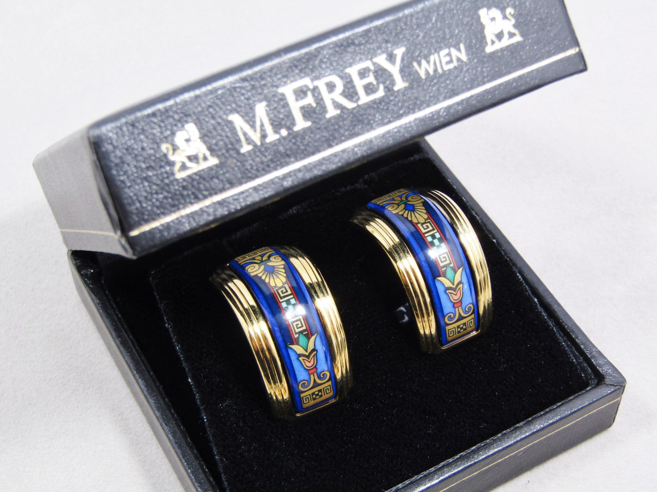 Michaela Frey Wille Designer Enamel Clip-On Earrings