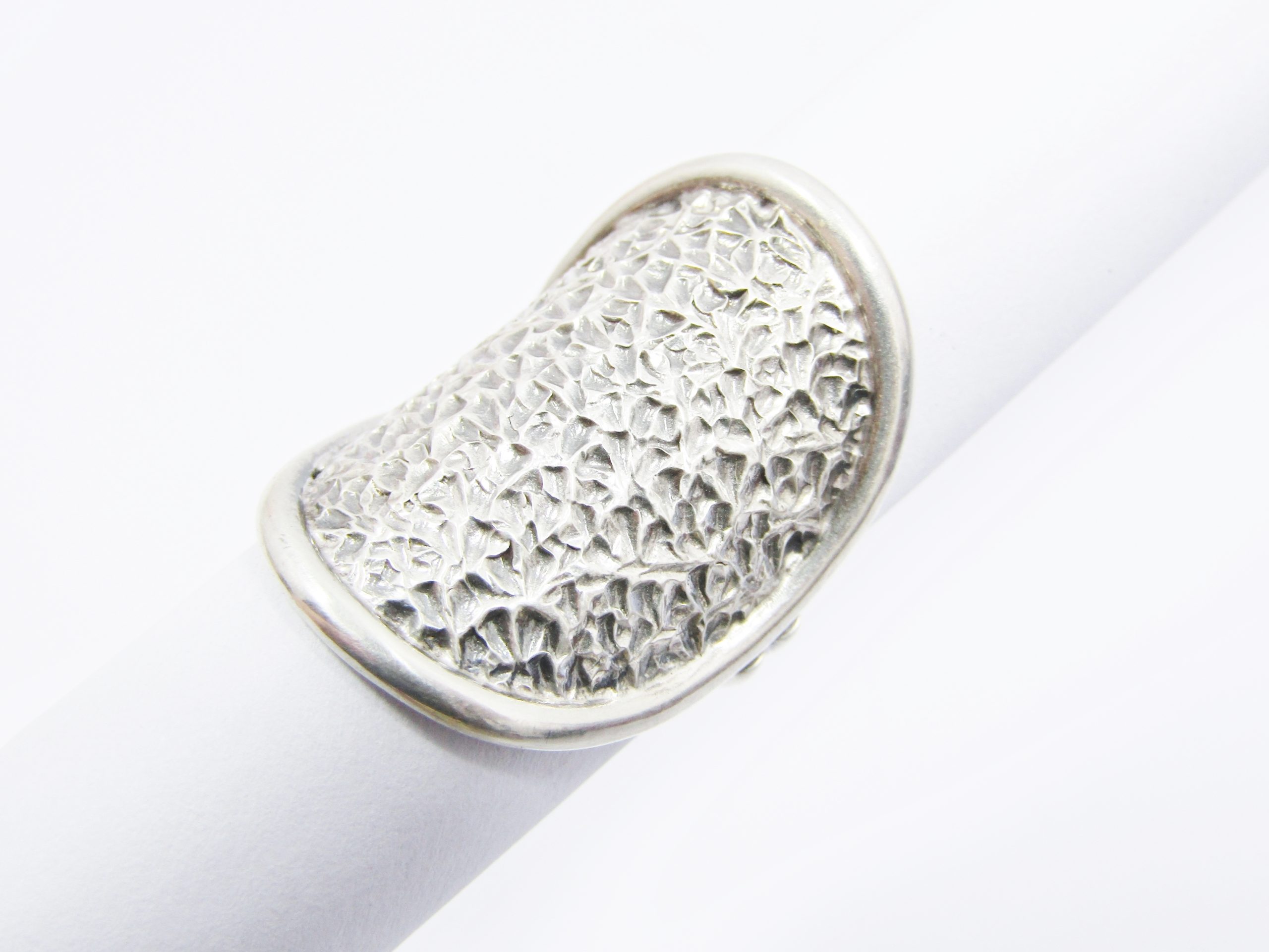 A Beautiful Broad Textured Ring in Sterling Silver.