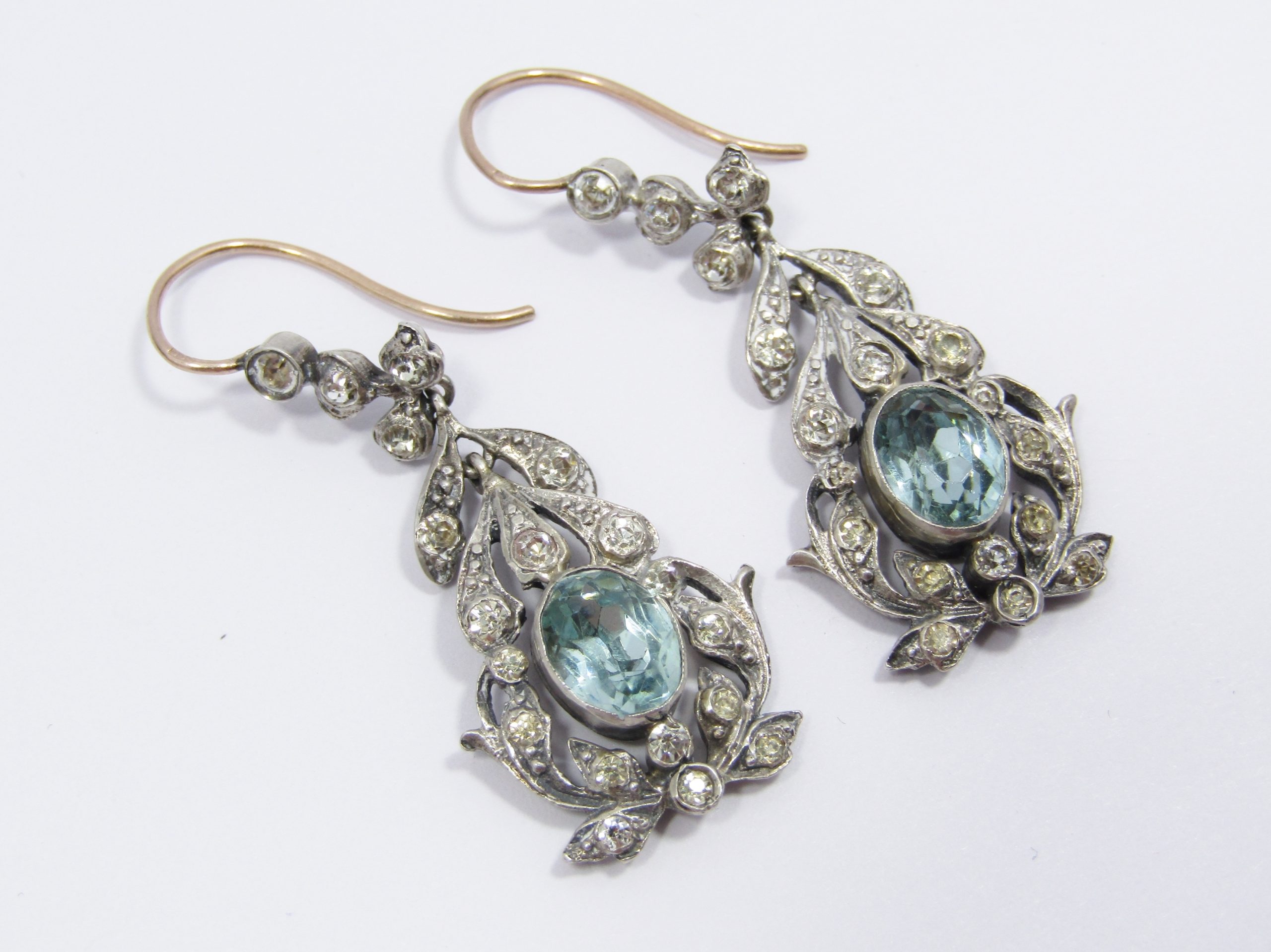 Antique/Vintage Georgian Revival Silver & Gold Dangling Earrings