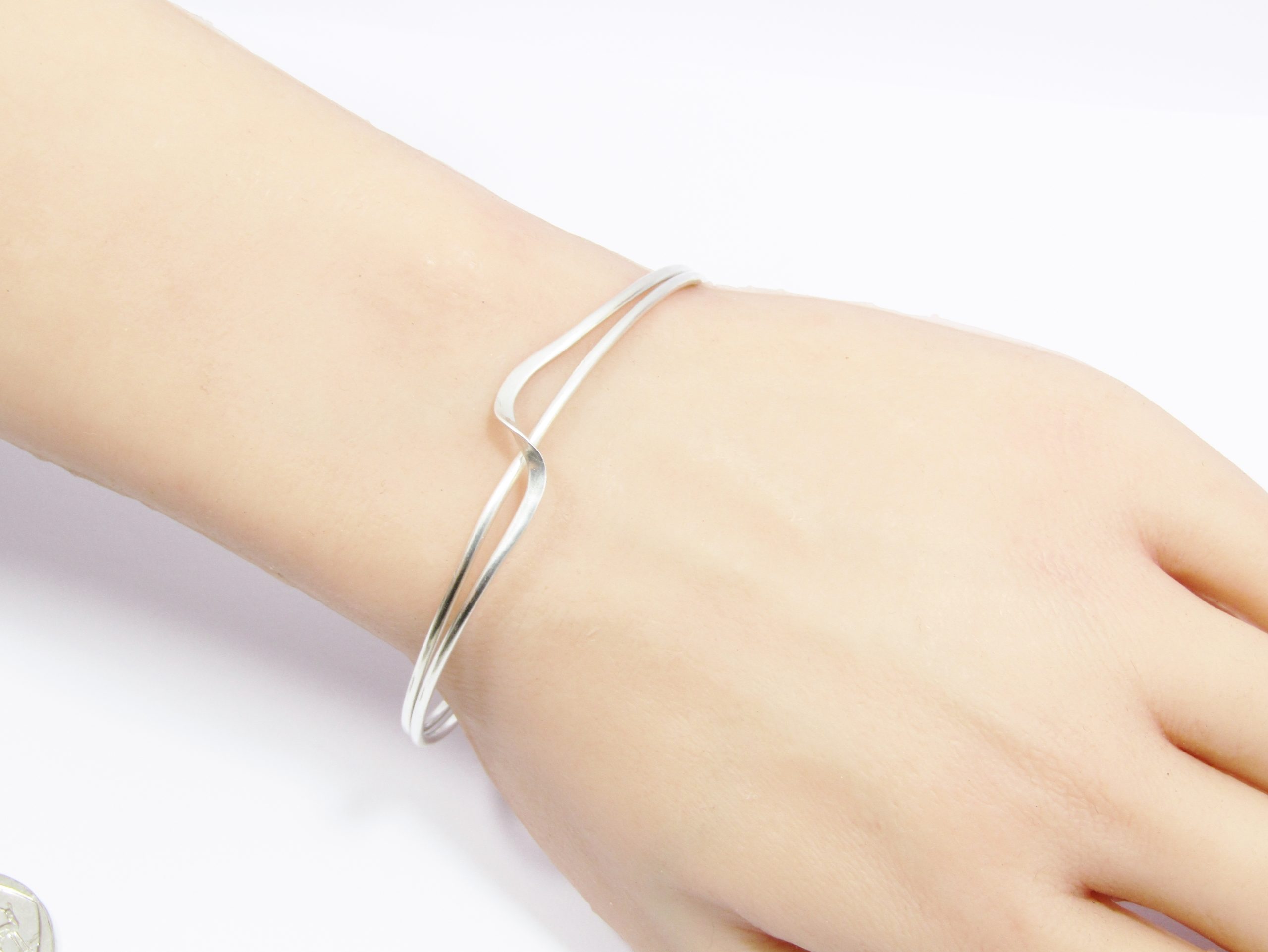 A Gorgeous Dainty Cuff Bangle in Sterling Silver