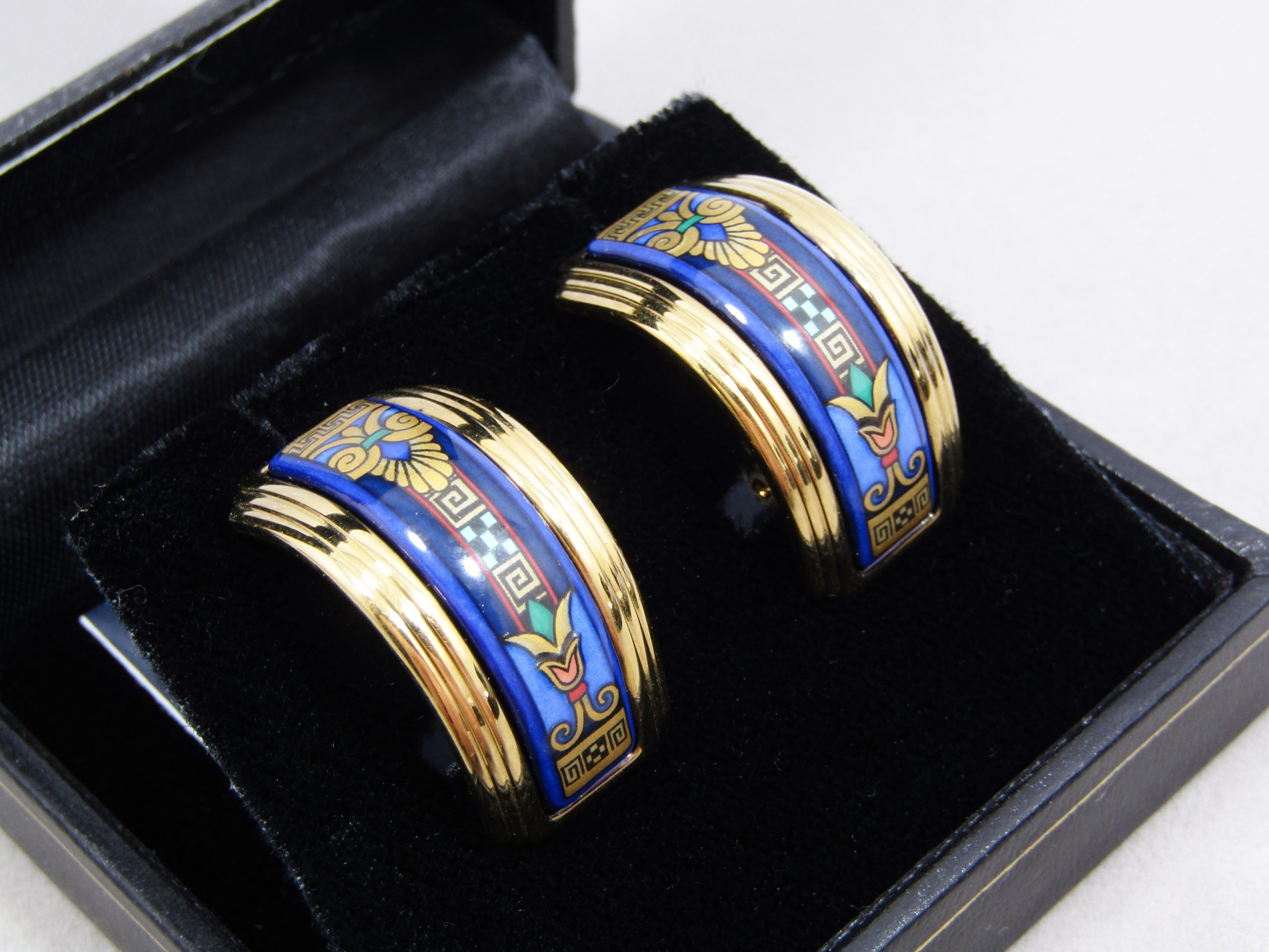 Michaela Frey Wille Designer Enamel Clip-On Earrings