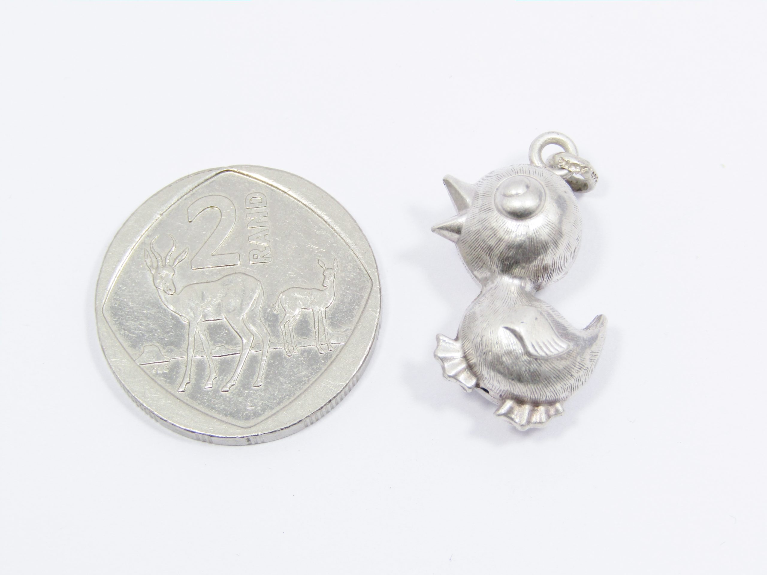 A Lovely Puffy Baby Chick Charm/Pendant in Sterling Silver
