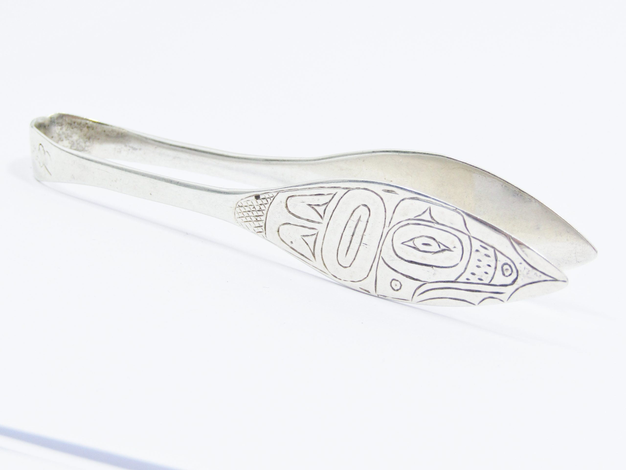 Rare Find! Salish (Pacific Northwest) Sterling Silver Tongs