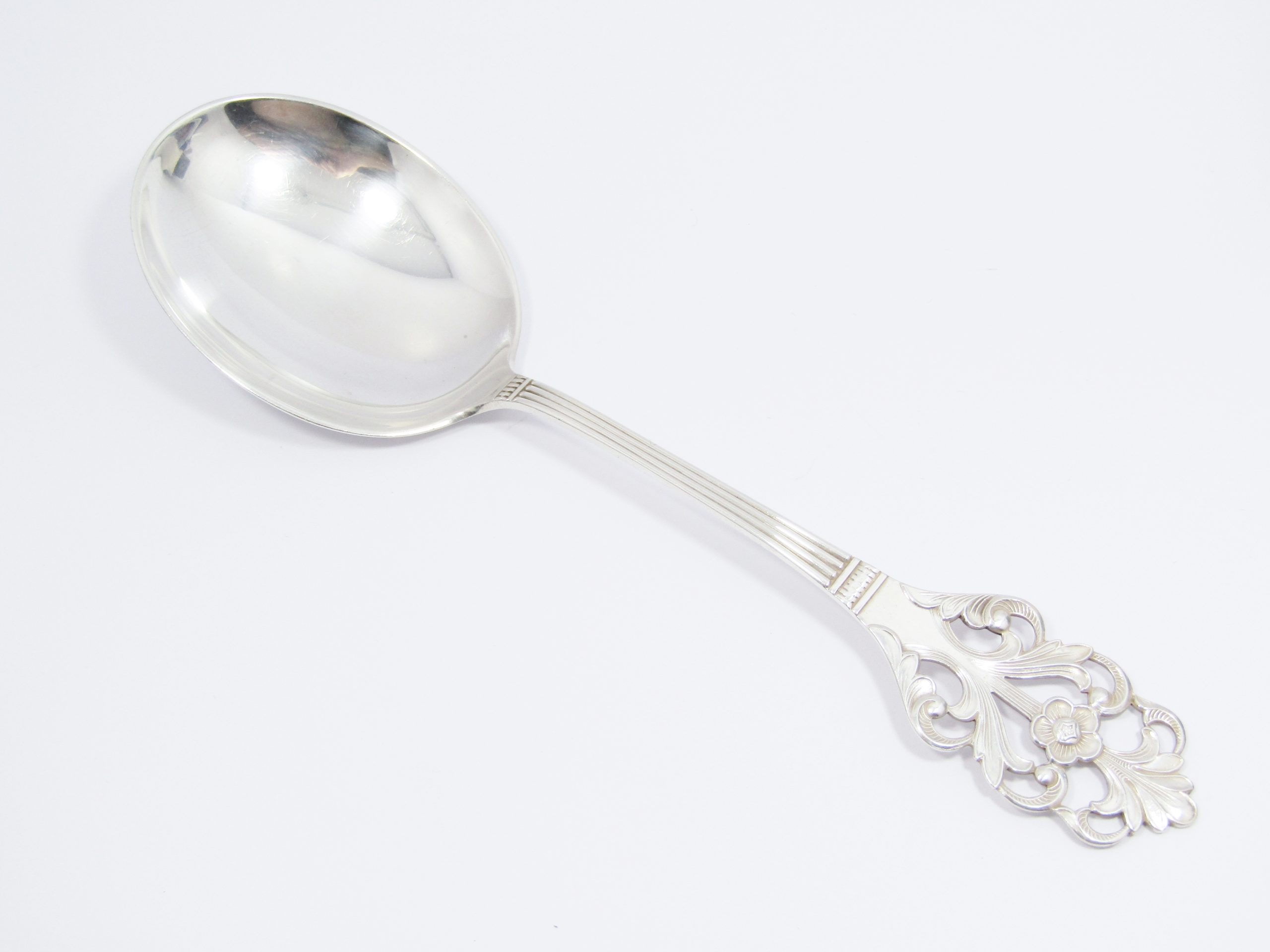 Beautiful Vintage Scandinavian Solid Silver Serving Spoon