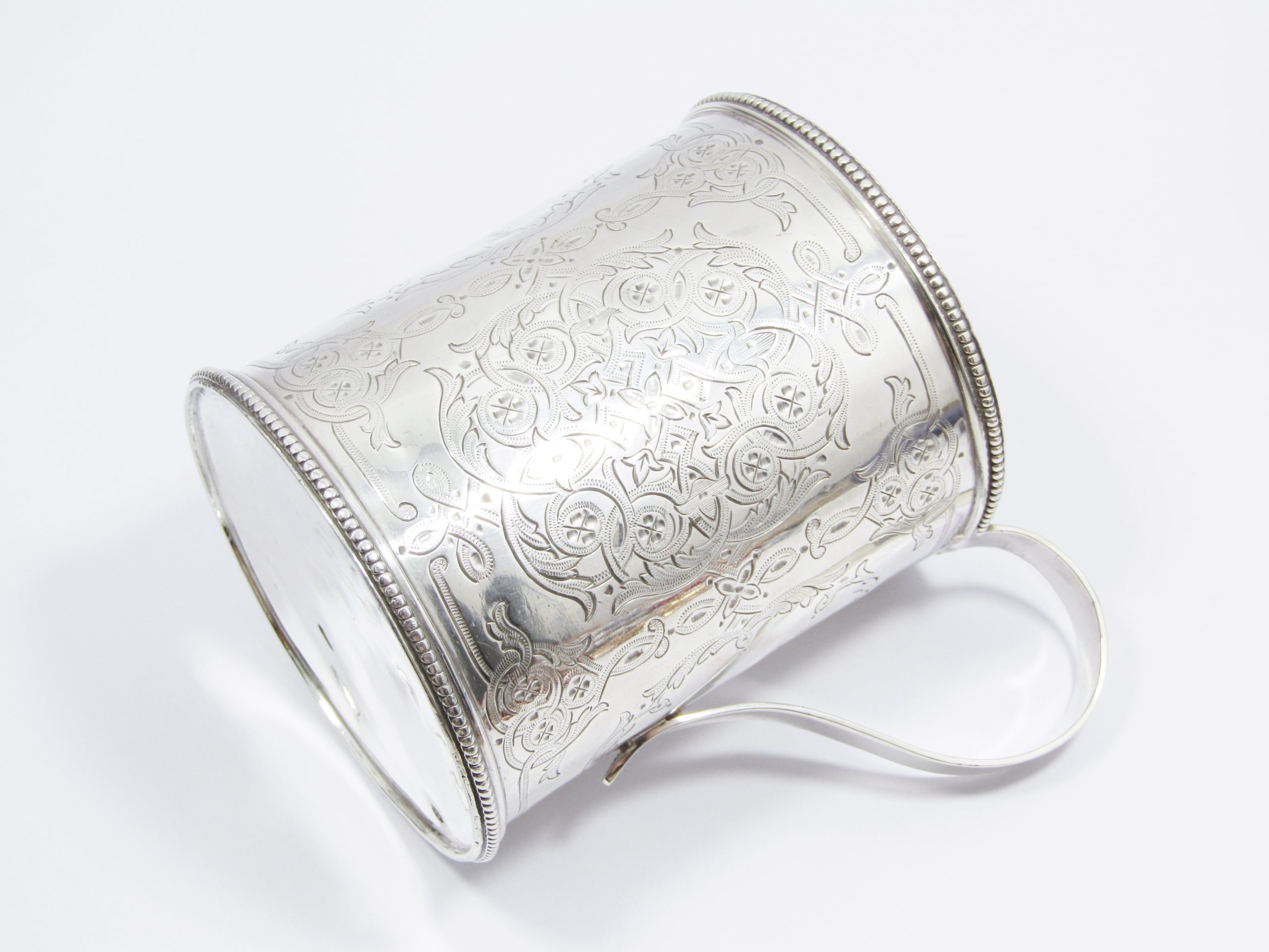 Exquisite! Antique (c1864) Hallmarked Silver Mug