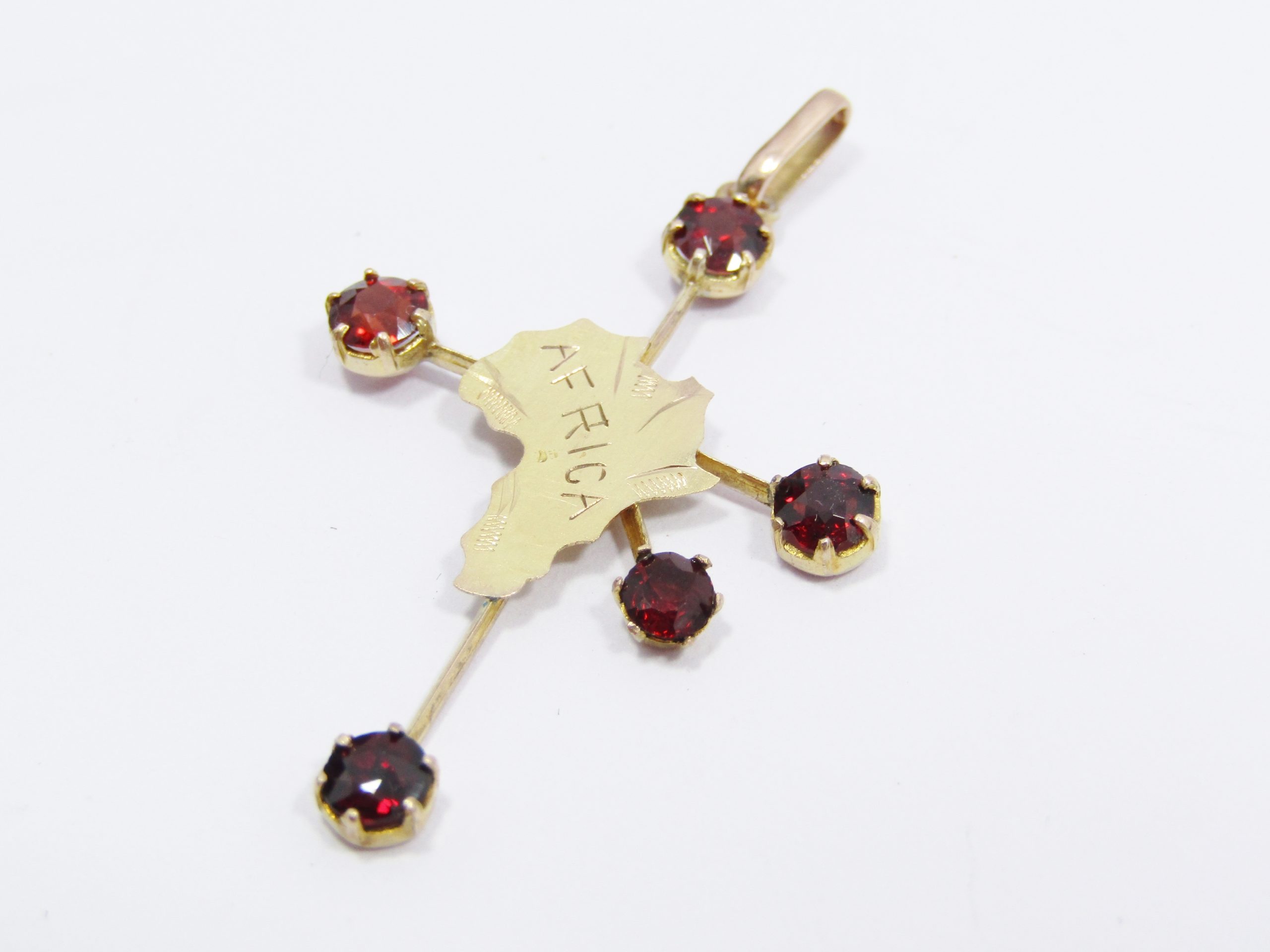 Vintage 9CT Gold & Garnet Southern Cross Pendant
