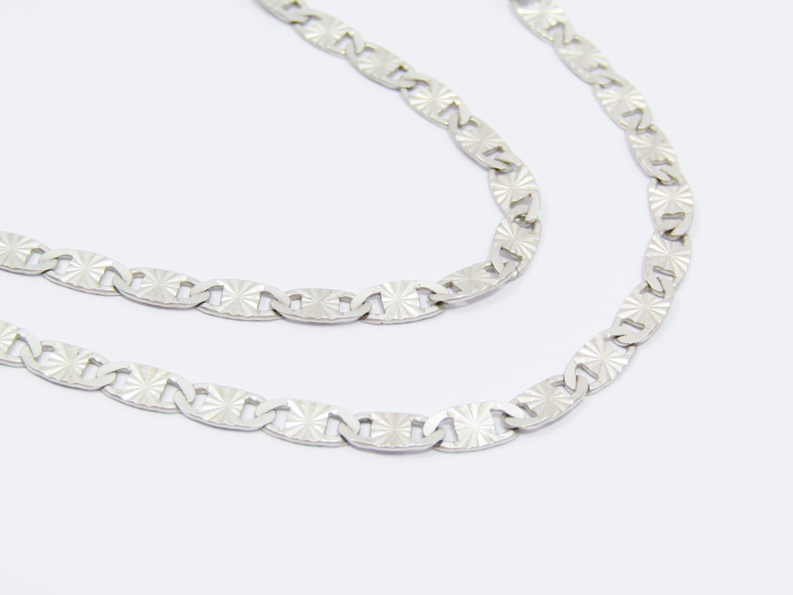 A Gorgeous Engraved Fancy link Necklace in Sterling Silver