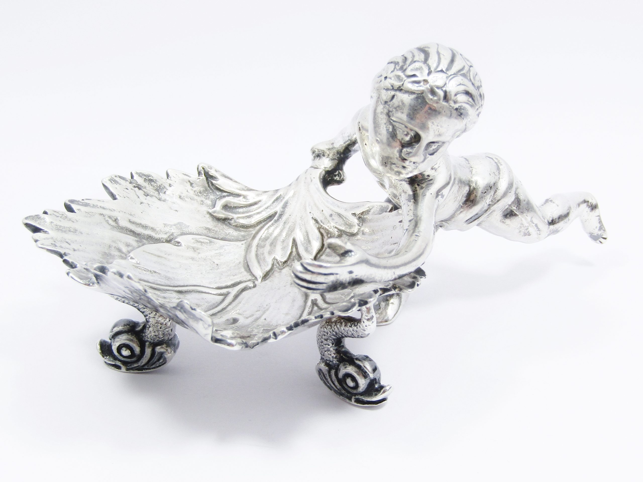Exquisite! Ornate Art Nouveau Large Sterling Silver Salt Cellar