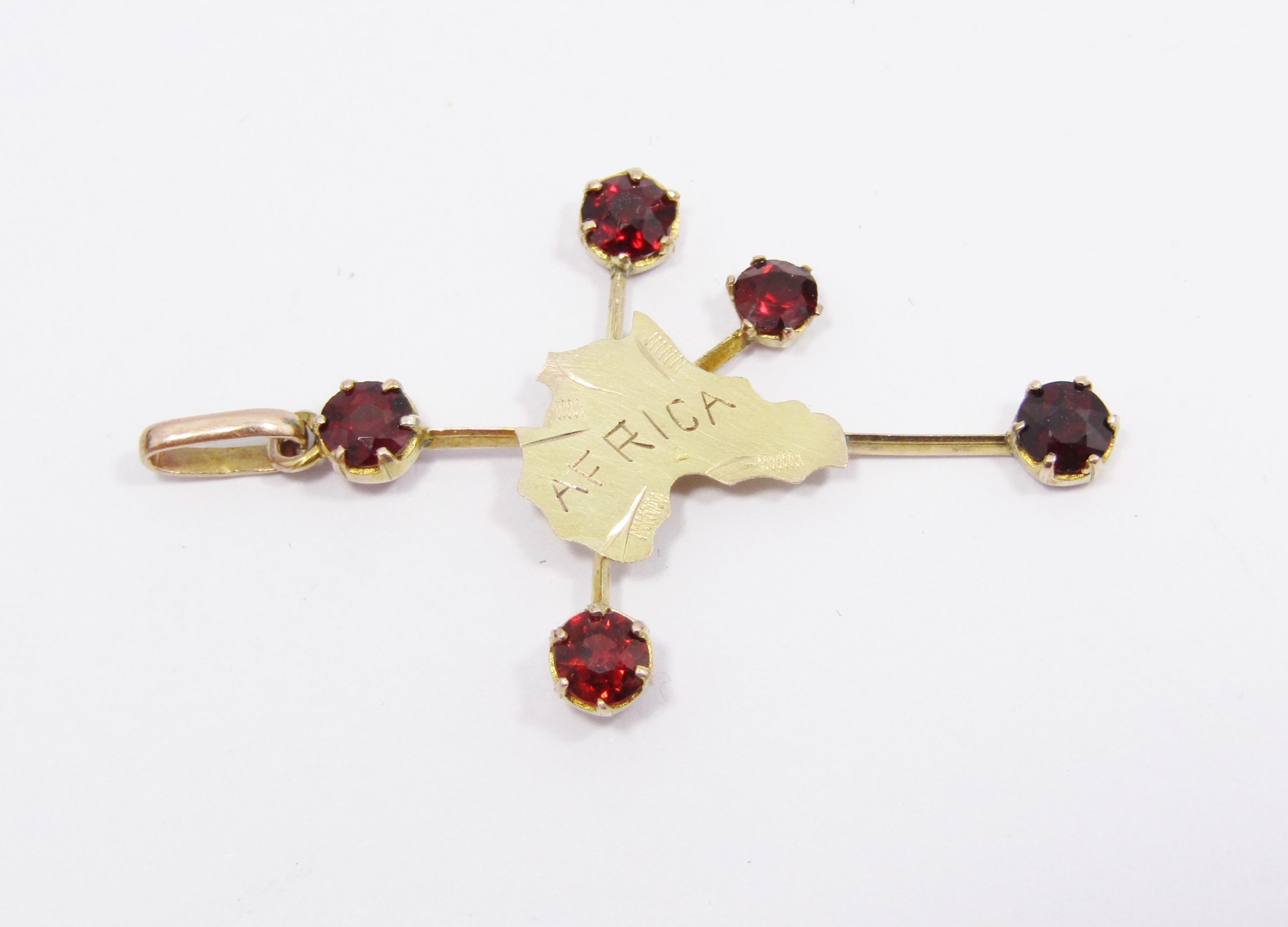 Vintage 9CT Gold & Garnet Southern Cross Pendant