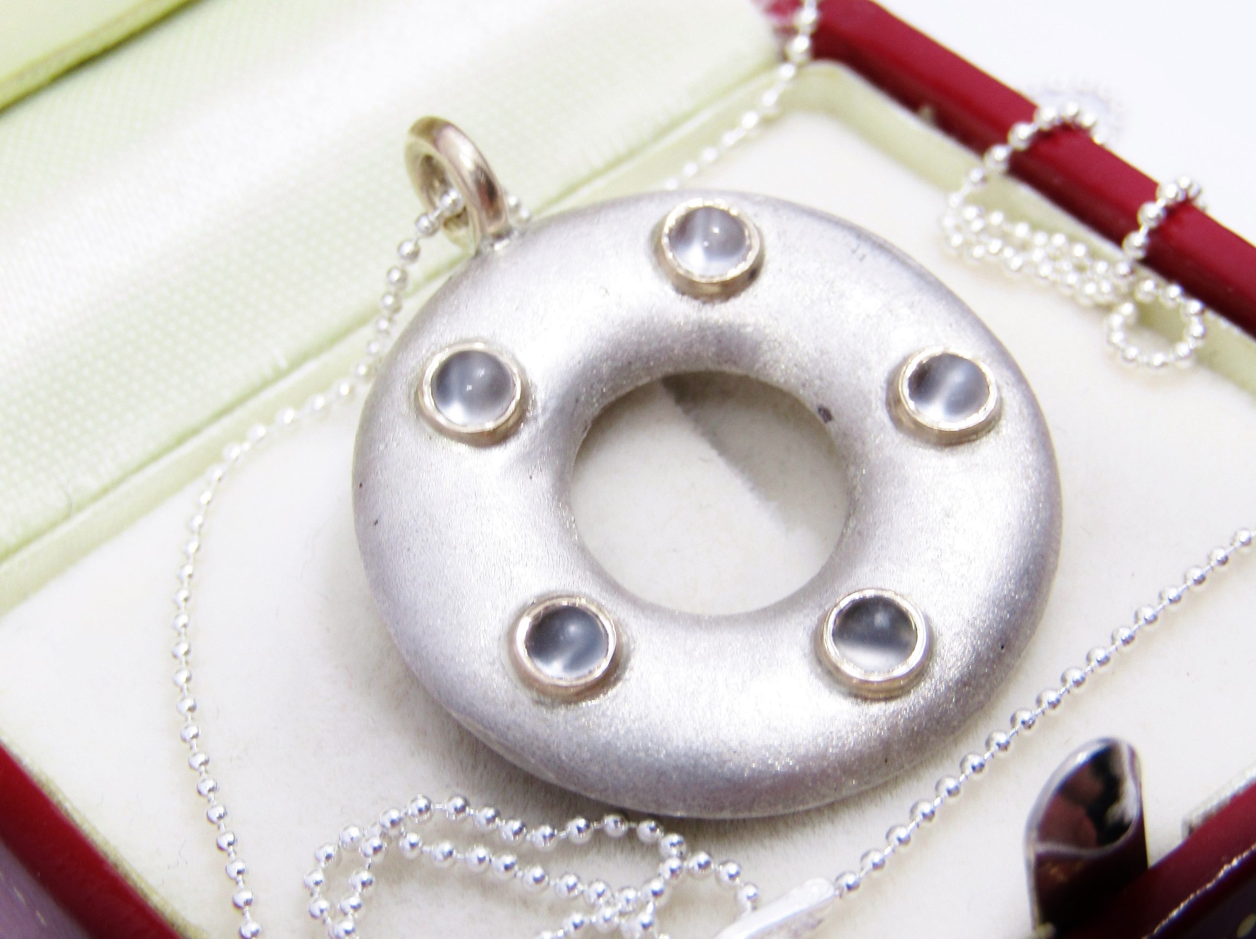 Scarab Jewellers Bespoke Gold, Silver & Moonstone Necklace