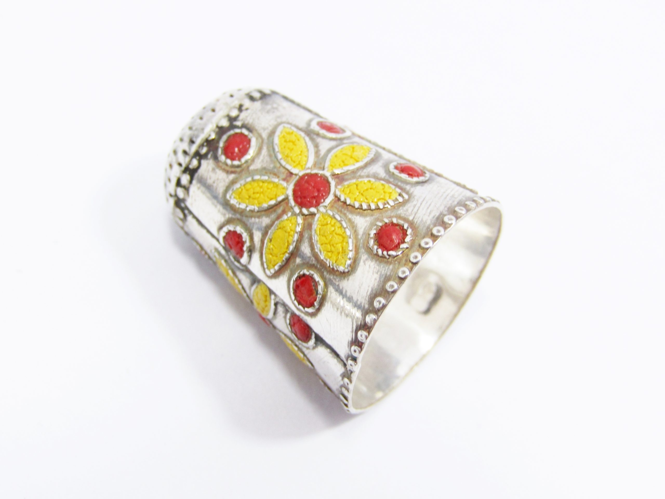 Vintage Sterling Silver "Greece" Enameled Thimble